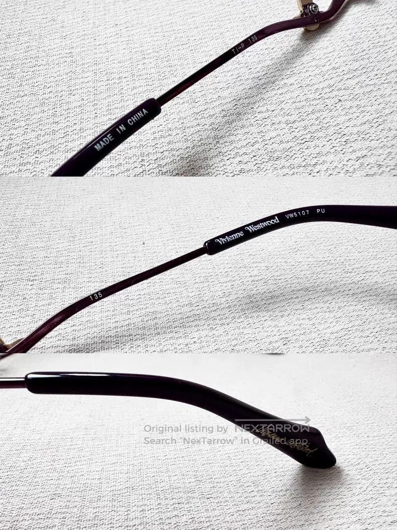 Vivienne Westwood Vivienne Westwood Purple laser Saturn semi-frame glasses f Size ONE SIZE - 4 Thumbnail