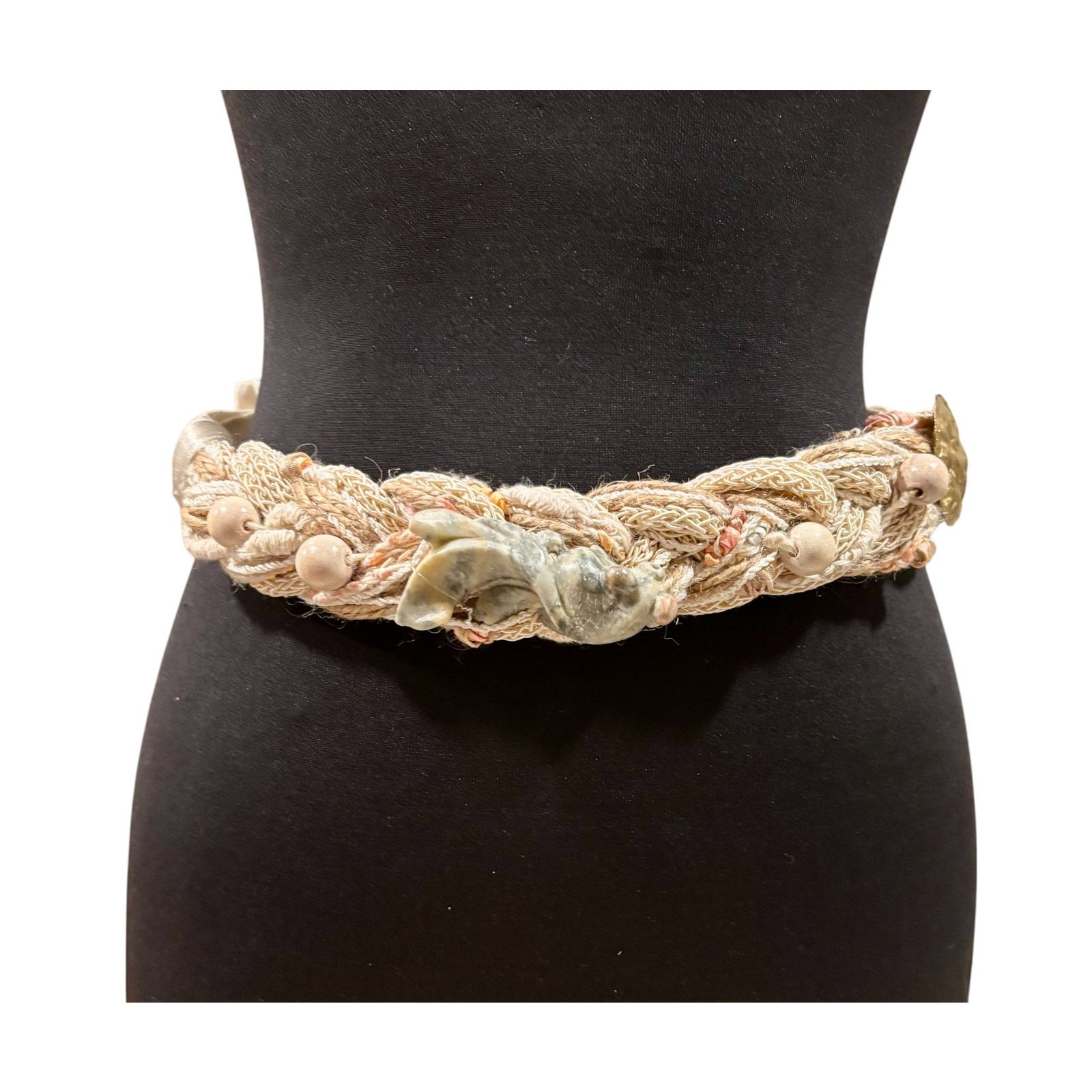 Vintage Vintage Carolyn Tanner Designs Braided Belt Cream Textured Size ONE SIZE - 2 Thumbnail