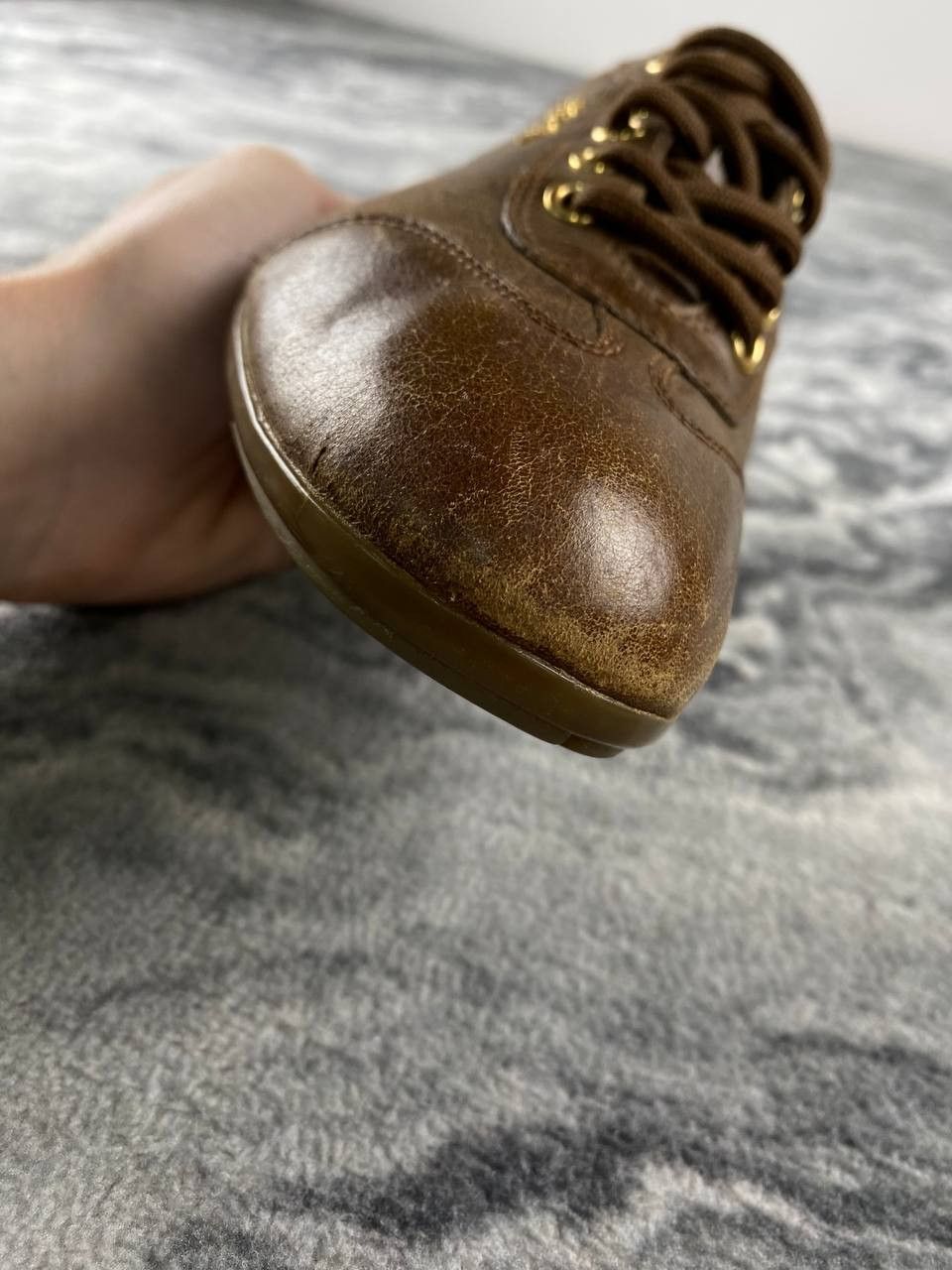 Prada Vintage Prada Leather Trainers Sneakers Women Size 36 Brown Size US 6 / IT 36 - 5 Thumbnail