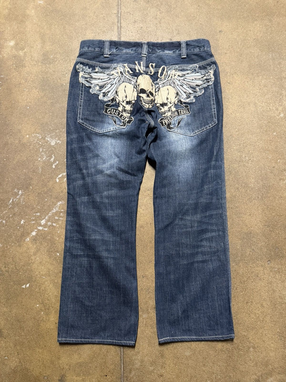 Vanson Leathers Vanson leathers rare embroidered skull denim 30 Size US 30 / EU 46 - 1 Thumbnail