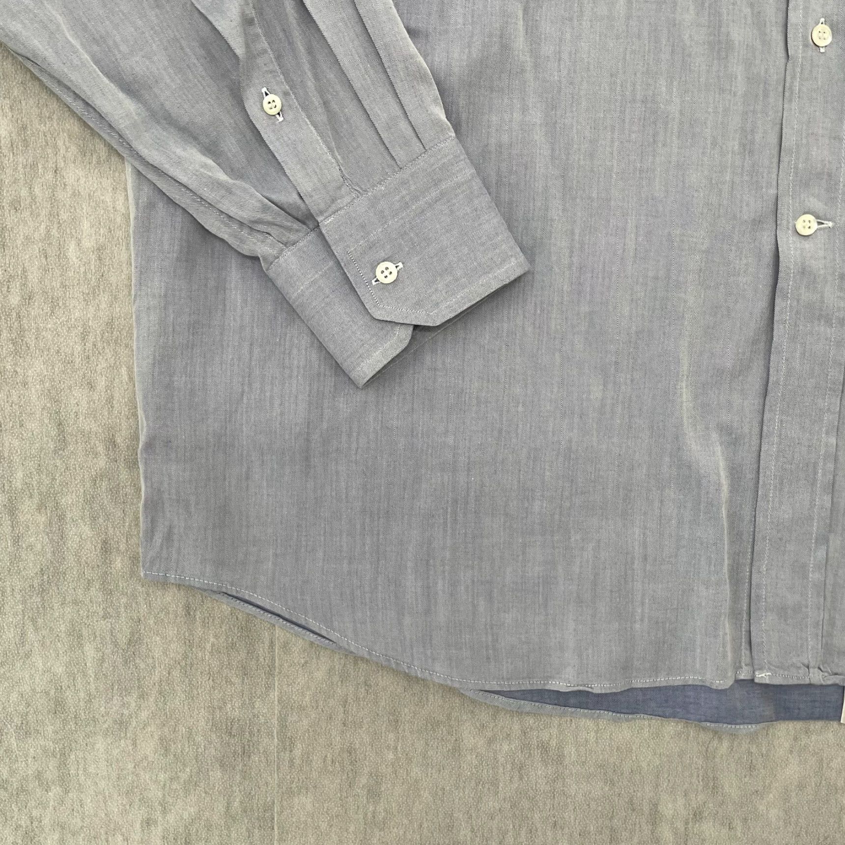 Canali VINTAGE Canali Dress Shirt Men 17.5 Blue Cotton Long Sleeve Collared Italian Classic Size US XL / EU 56 / 4 - 4 Thumbnail