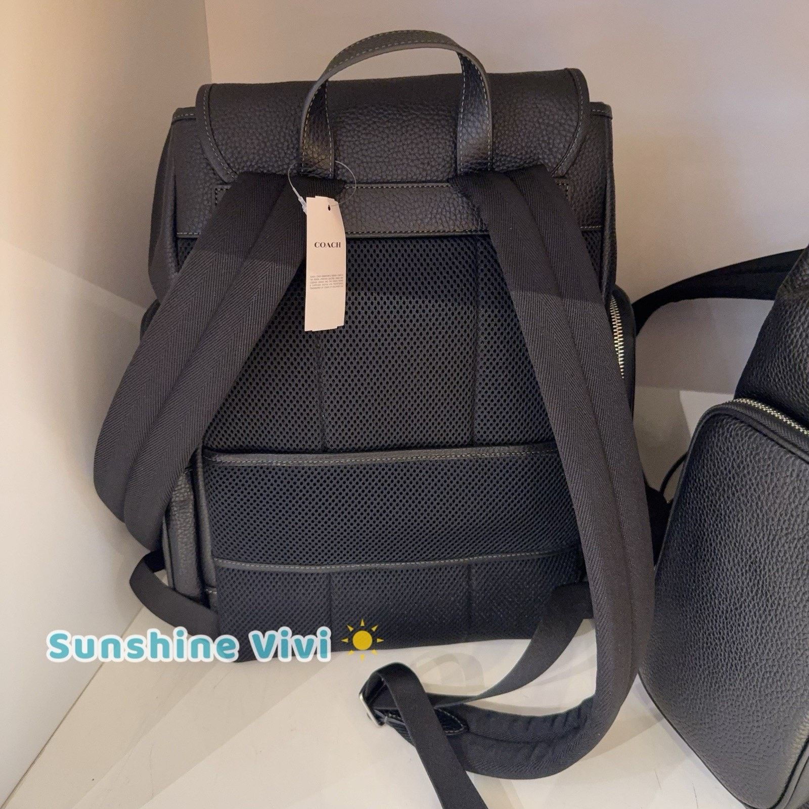 Coach NWT Coach Finn Backpack CDC72 Soft Pebble Leather Black Size ONE SIZE - 3 Thumbnail