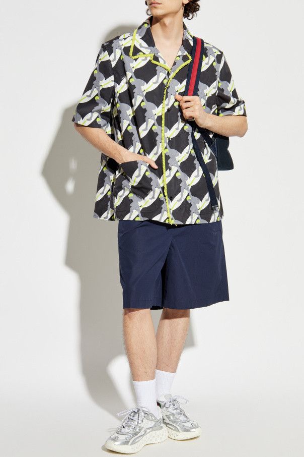 Gucci o1la5ras0426 Printed Light Cotton Poplin Shirt in Multicolor Size US S / EU 44-46 / 1 - 2 Thumbnail