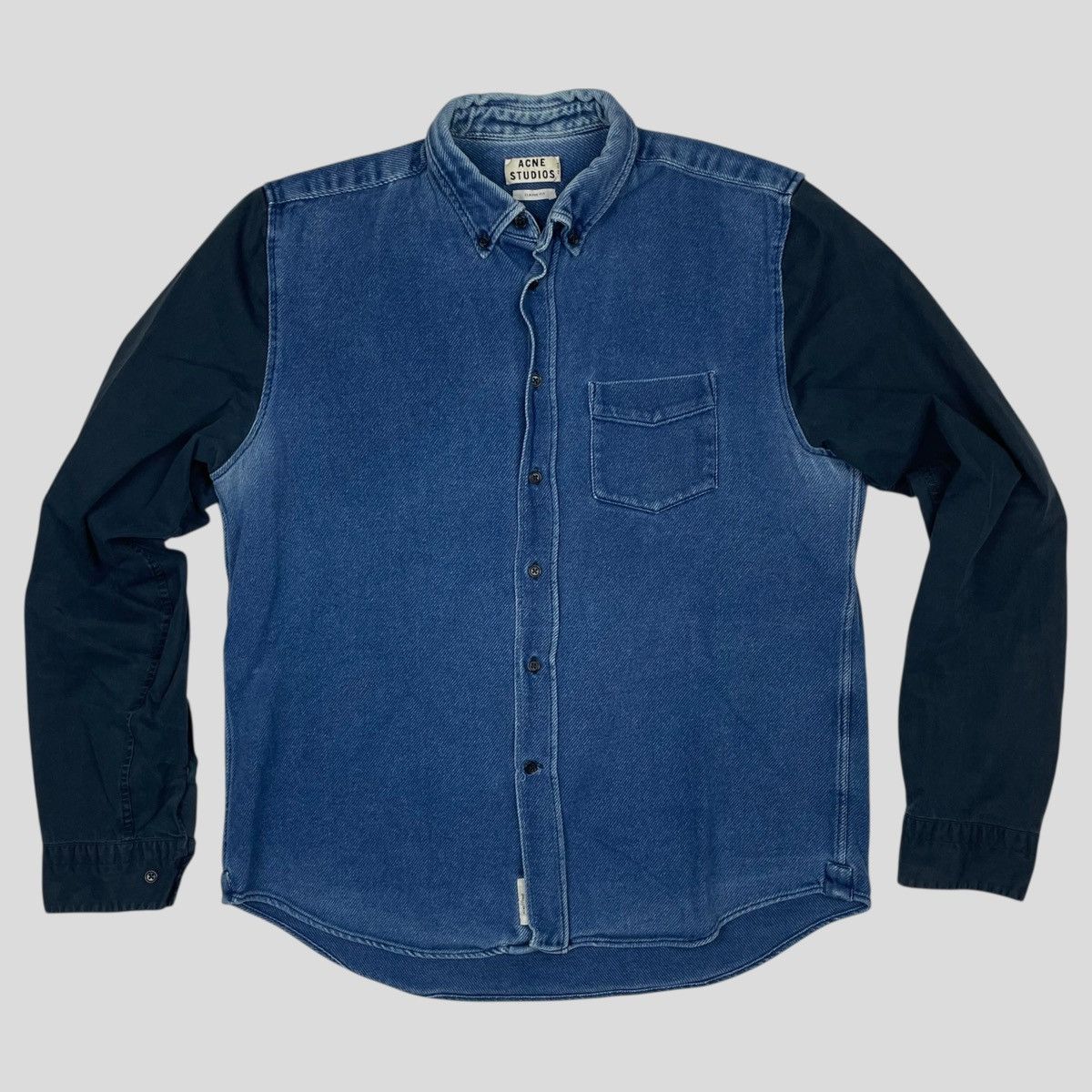 Acne Studios Acne Studios AW13 Denim Hybrid Button Up Shirt Size US L / EU 52-54 / 3 - 1 Thumbnail