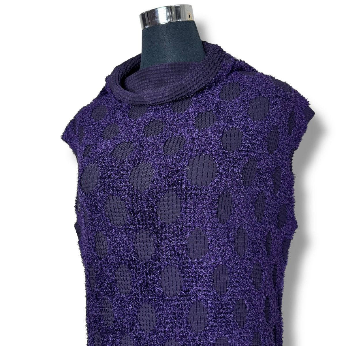 Issey Miyake 80’s SAMPLE IsseyMiyake Pleated Mesh Mini Dress Size ONE SIZE - 4 Thumbnail