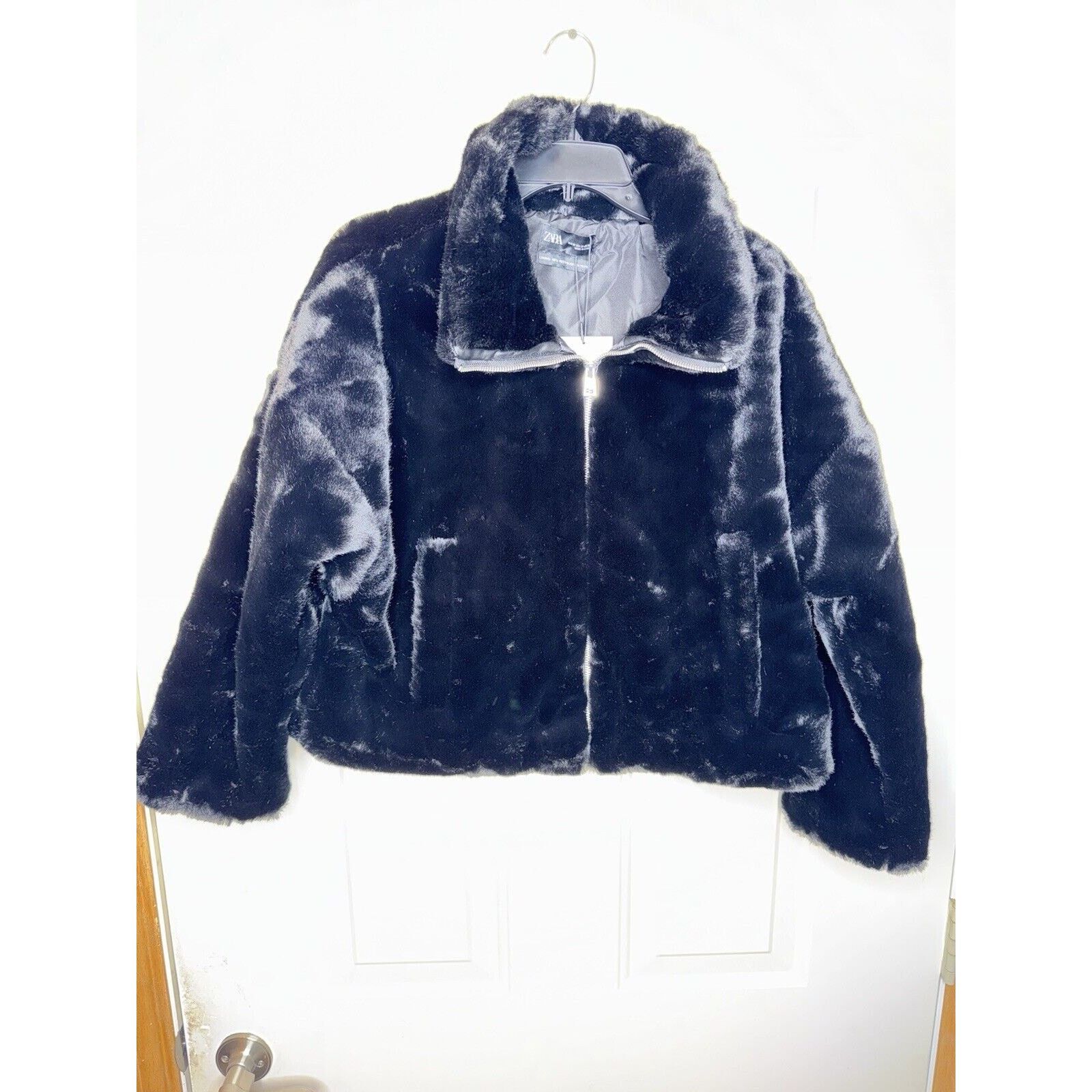 Zara Zara Faux Fur Bomber Jacket Black Coat Women’s Medium Parka Size M / US 6-8 / IT 42-44 - 1 Thumbnail
