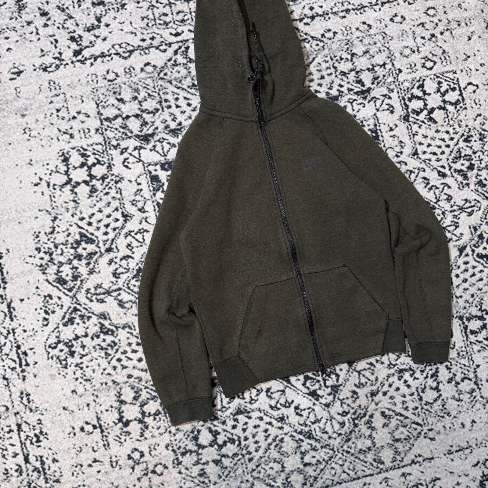 Nike × Vintage Vintage Nike Khaki Cotton Hoodie Size S Tech Fleece Drill Size US S / EU 44-46 / 1 - 3 Thumbnail