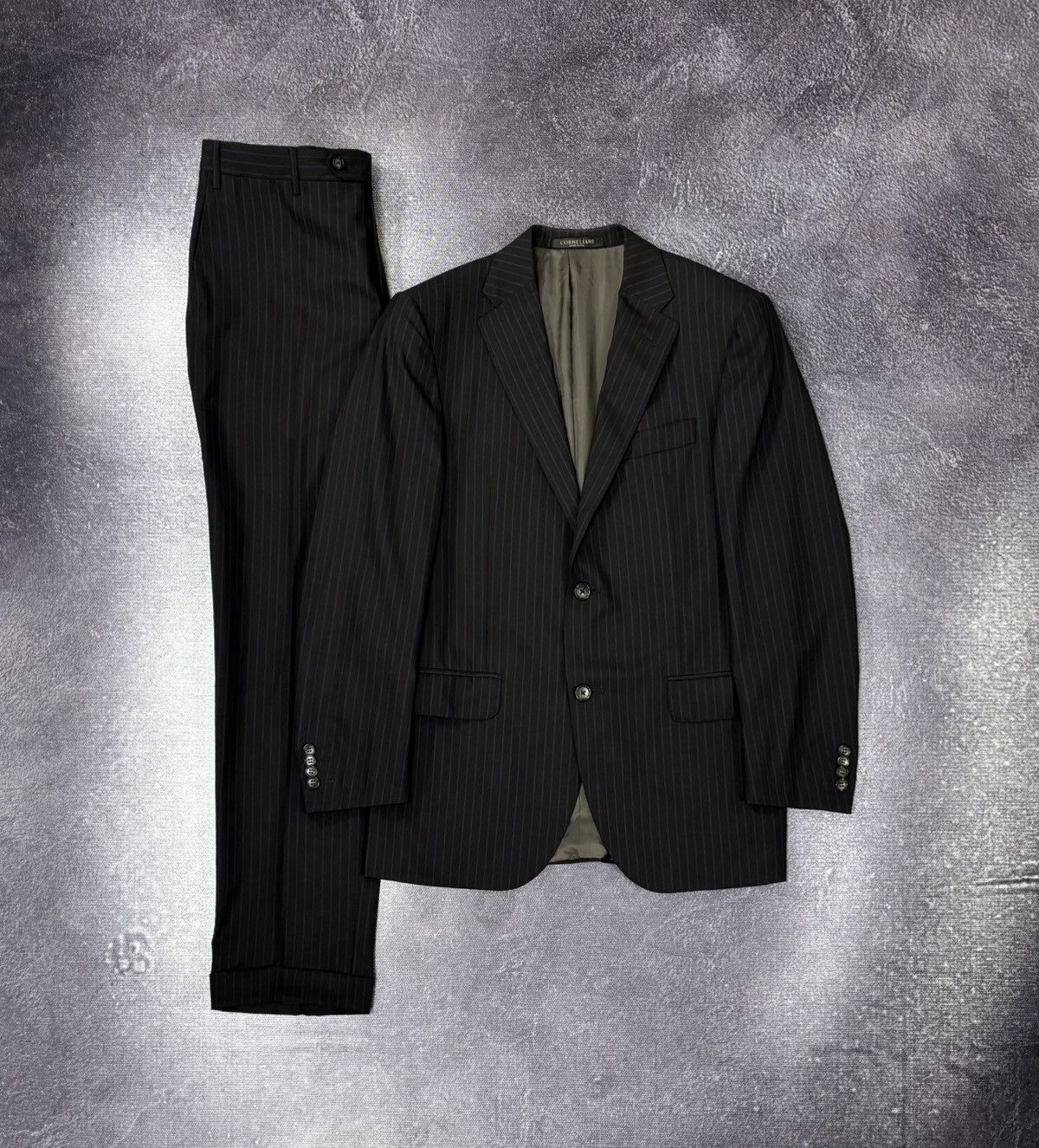 Corneliani Men’s Leader Pinstripe Brown Super 150s Wool Suit