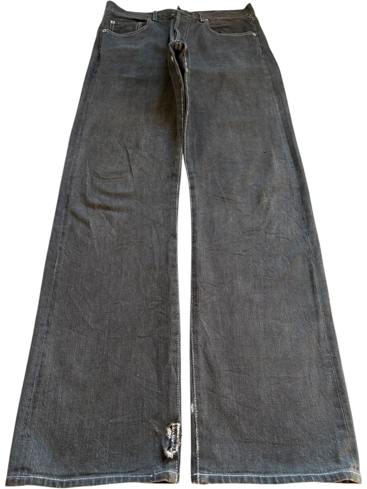 Beauty Beast × Japanese Brand Vintage Japanese Brand Buckle Back Distress Rip Baggy Jean Size US 32 / EU 48 - 1 Thumbnail