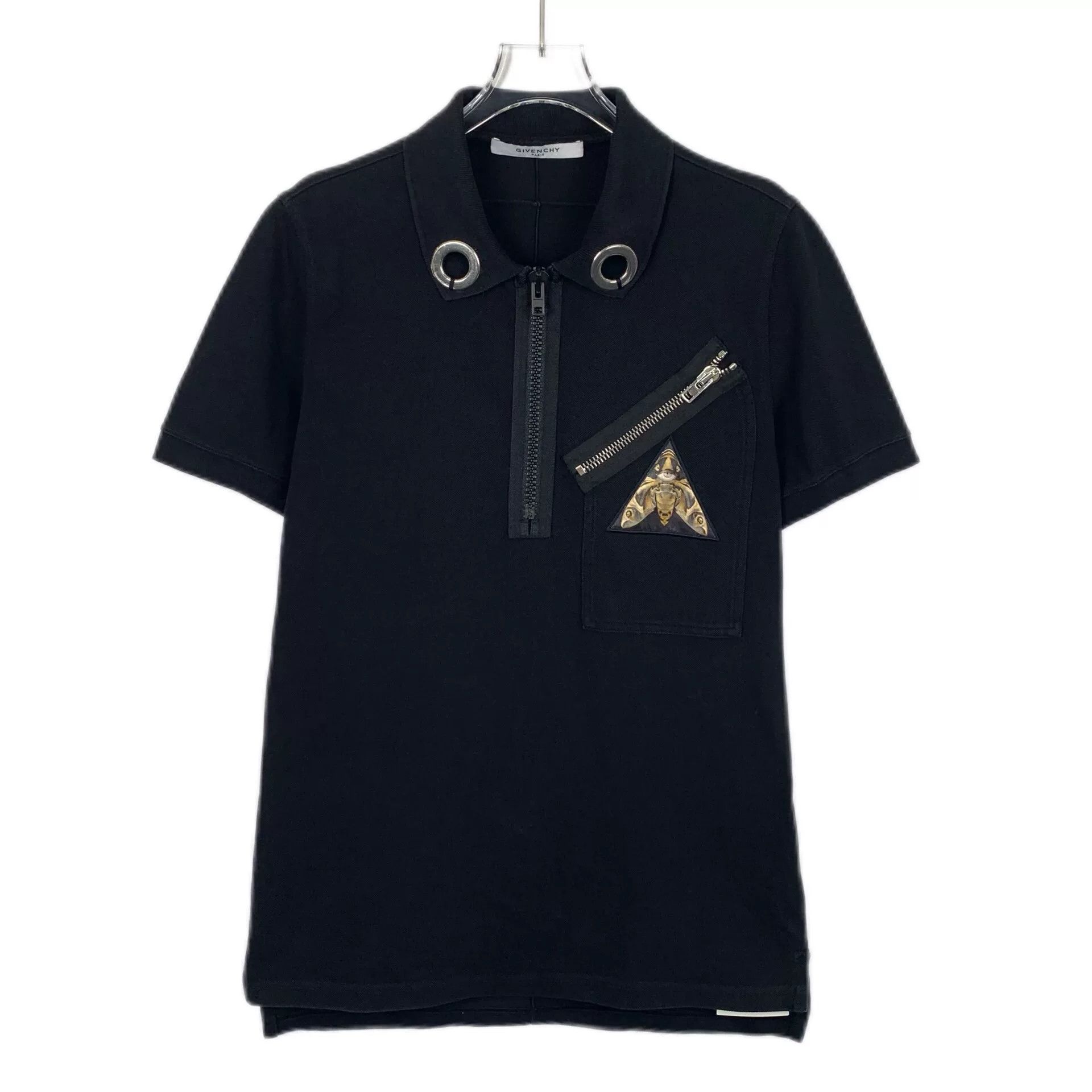 Givenchy Givenchy Black Ring Zip Cotton Polo Shirt Size US XS / EU 42 / 0 - 1 Thumbnail