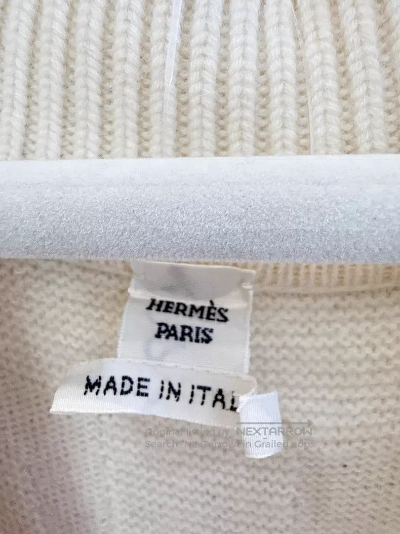 Hermes Hermes Ivory printed wool knit sweater cardigan, versatile Size XXS / US 00 / IT 34 - 5 Thumbnail