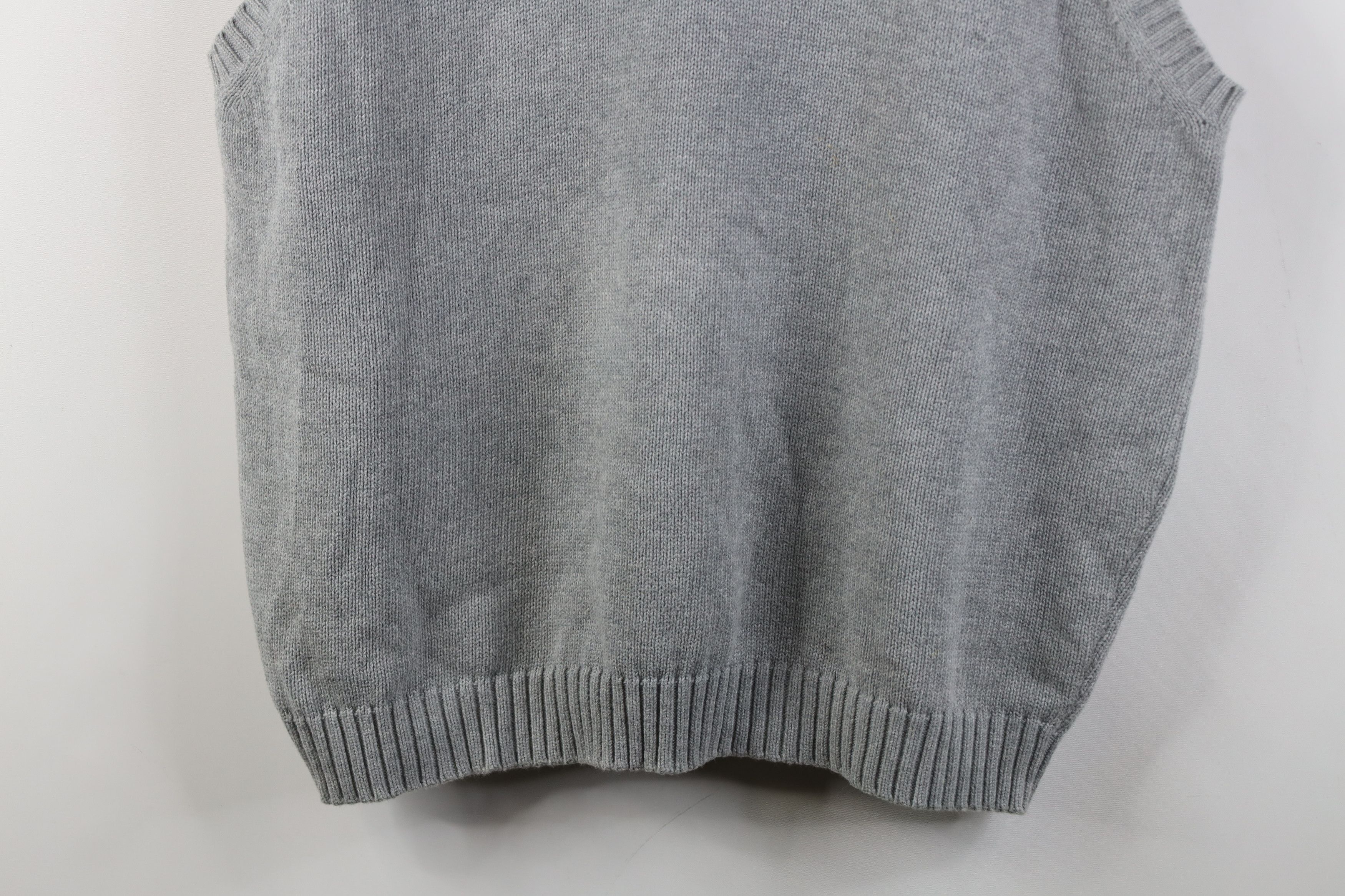 L.L. Bean Vintage 90s LL Bean Cotton Knit V-Neck Sweater Vest Gray Size US XL / EU 56 / 4 - 3 Thumbnail