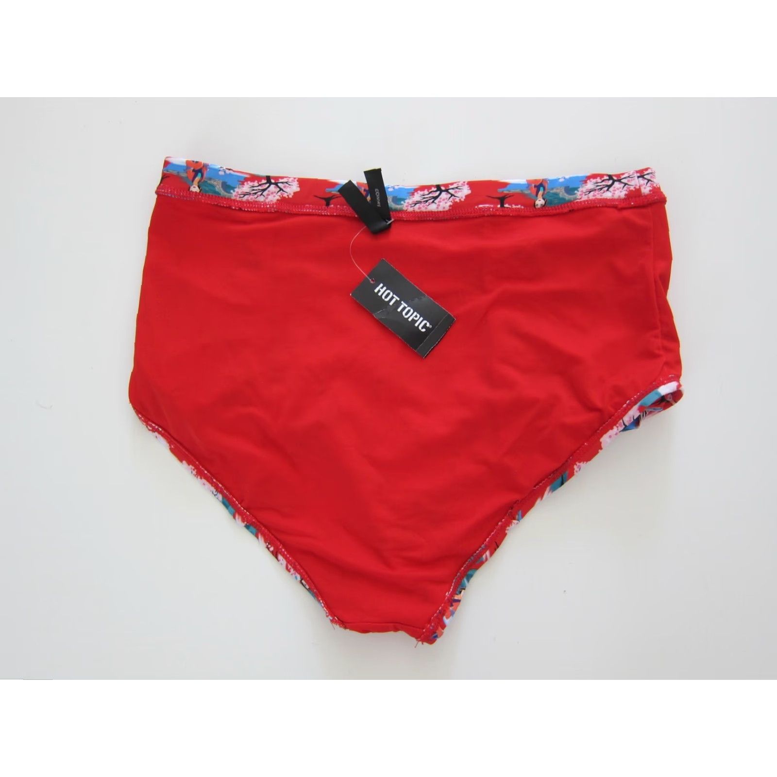 Disney Disney Mulan Princess High Rise Swim Bikini Bottom Plus 0 Red Floral Nylon Spandex Women's Bikini Bottom Theme Princess (Hot Topic) Size 25" / US 0 / IT 36 - 4 Thumbnail