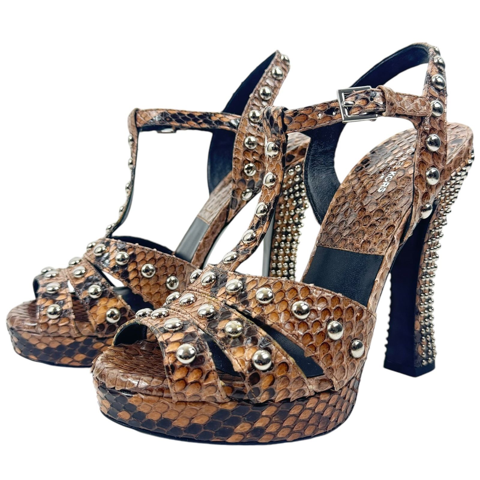 Michael Kors NEW Michael Kors Collection Rosanna Studded Python Sandals Size US 7.5 / IT 37.5 - 3 Thumbnail