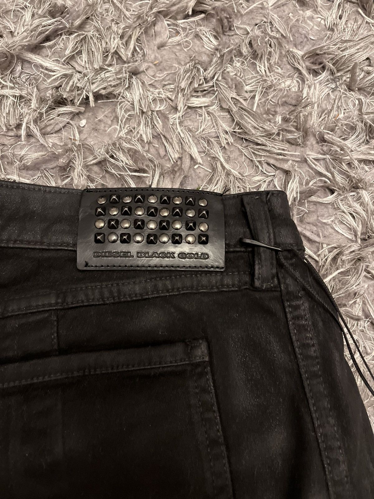 Archive avant garde waxed biker pants diesel black gold