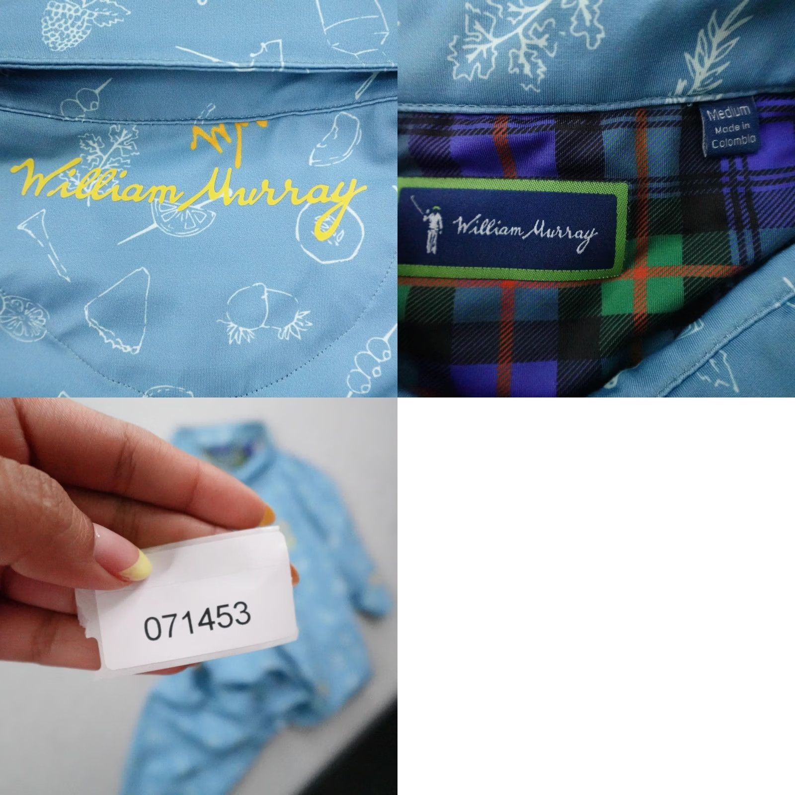 Vintage William Murray Polo Shirt Mens Medium Blue Garnish Pattern Golf Flex Performance Size US M / EU 48-50 / 2 - 8 Thumbnail