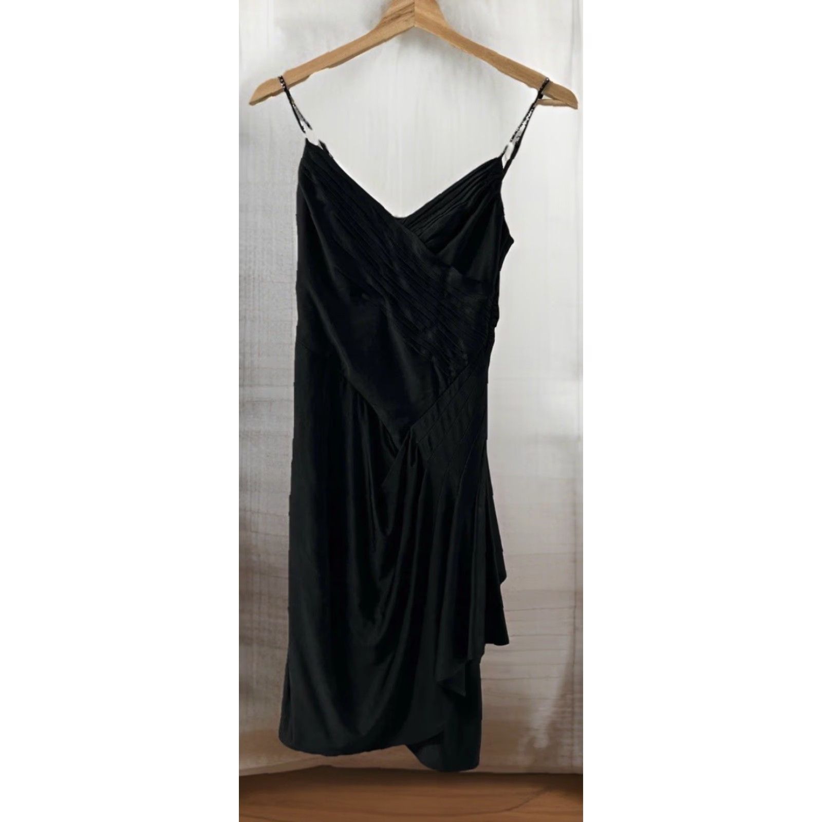 Bcbgmaxazria BCBGMAXAZRIA Dress Women’s Chiffon Midi Spaghetti Strap Sleeveless Empire Waist Black XS Size XS / US 0-2 / IT 36-38 - 2 Thumbnail