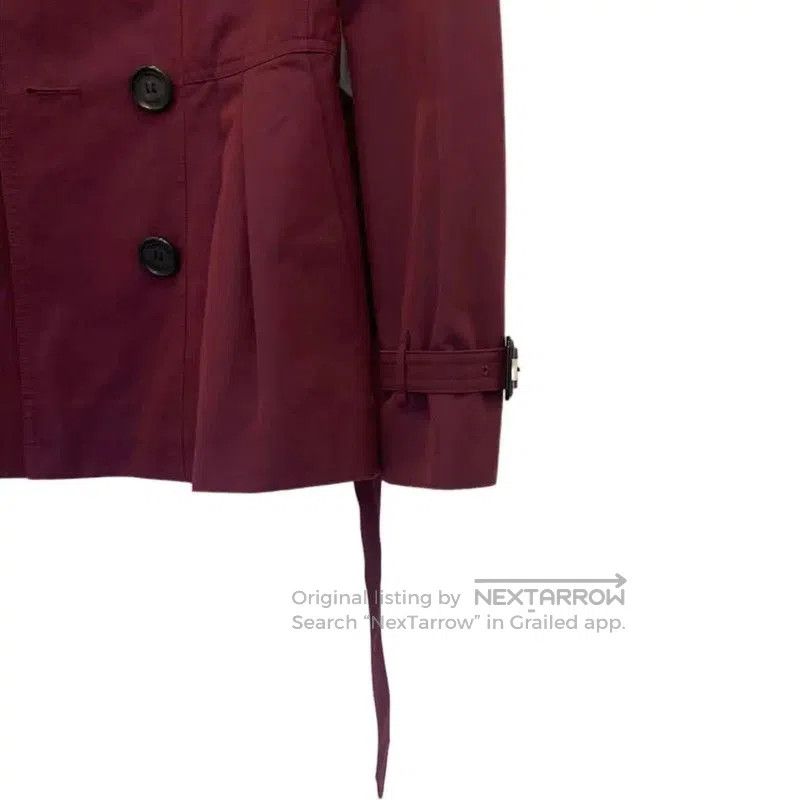 Burberry Burberry Wine Red Cotton Short Trench Coat. Size S / US 4 / IT 40 - 4 Thumbnail