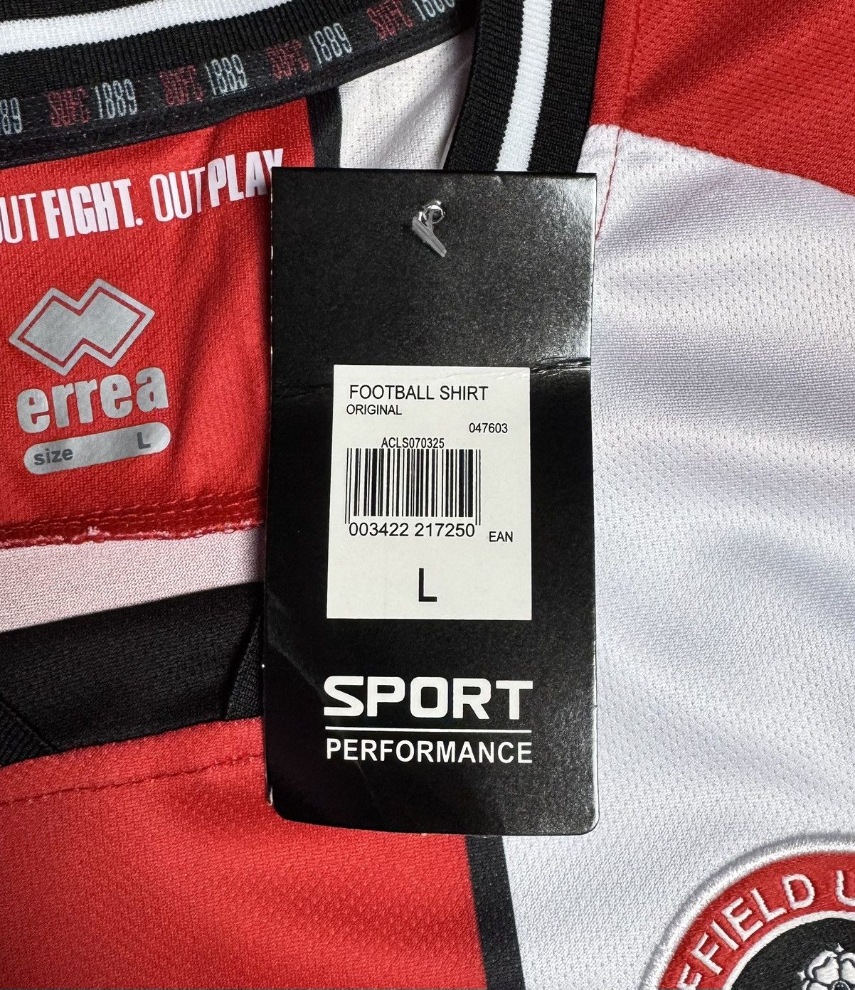 Errea Sheffield United 2023 2024 Home Shirt Soccer Jersey Errea Size US L / EU 52-54 / 3 - 11 Thumbnail