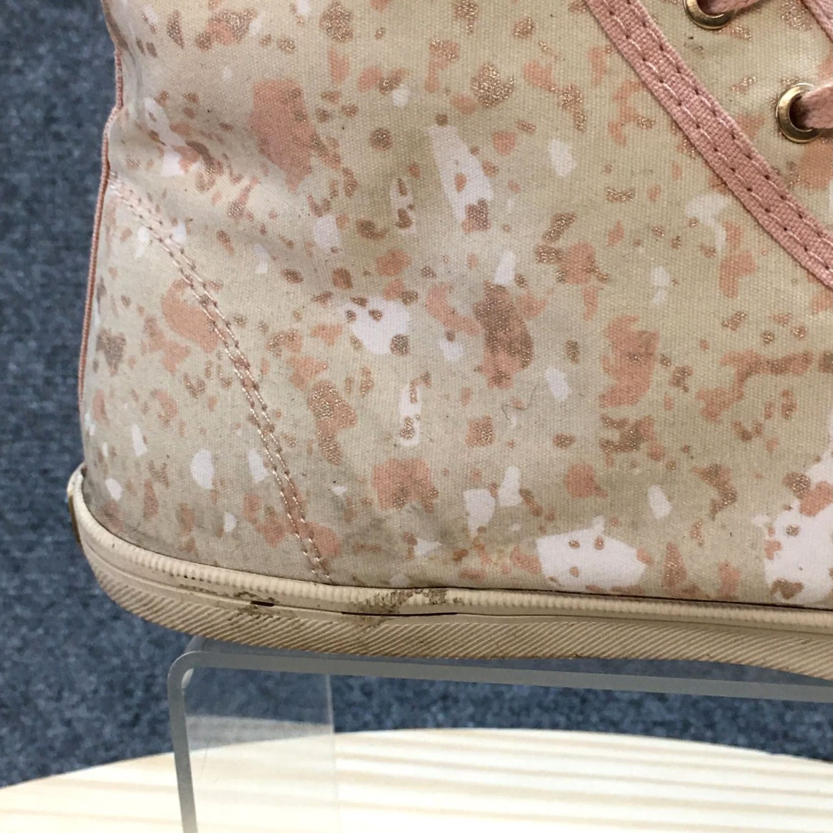 Toms TOMS Womens 10 Camarillo Floral High Top Sneakers Beige Pink - Floral, Casual, Lace Up, Fabric Upper, 10012436, White, Beige, Womens, Sneaker Size L / US 10 / IT 46 - 2 Thumbnail