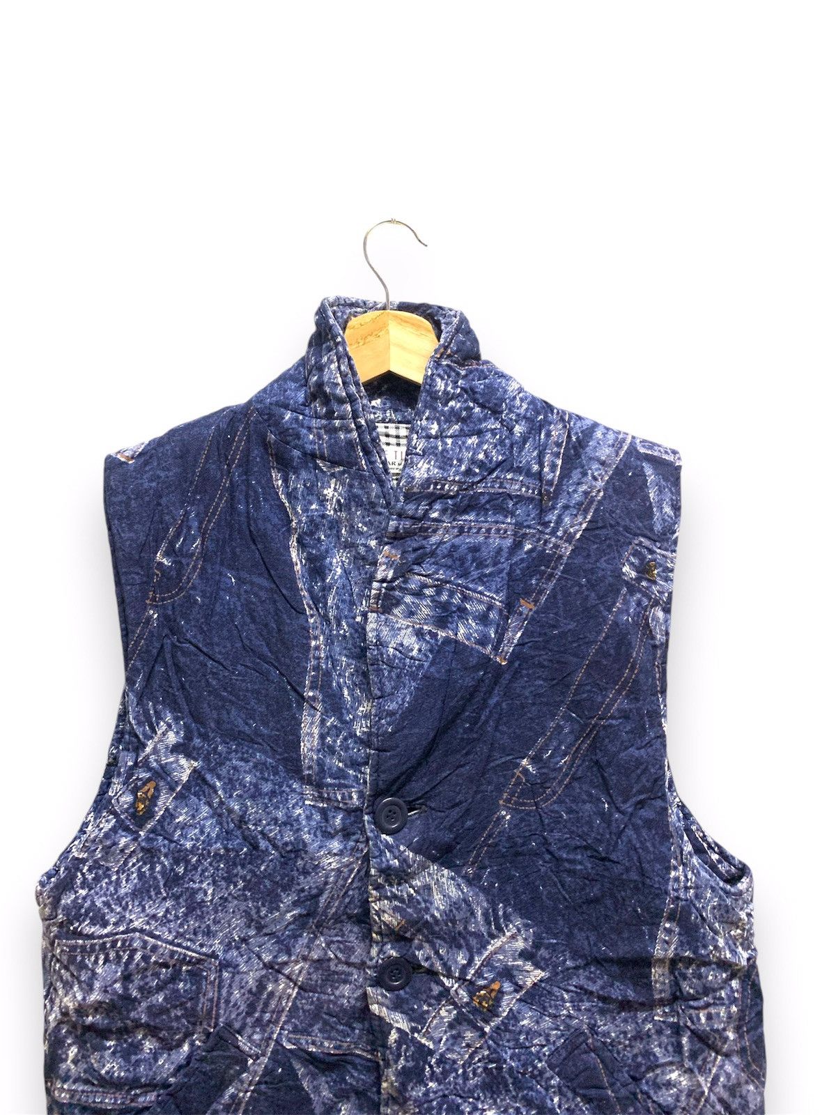 Blue Blue Japan × Japanese Brand Half Time Fullprint Jeans Vest Jacket Size US M / EU 48-50 / 2 - 2 Thumbnail