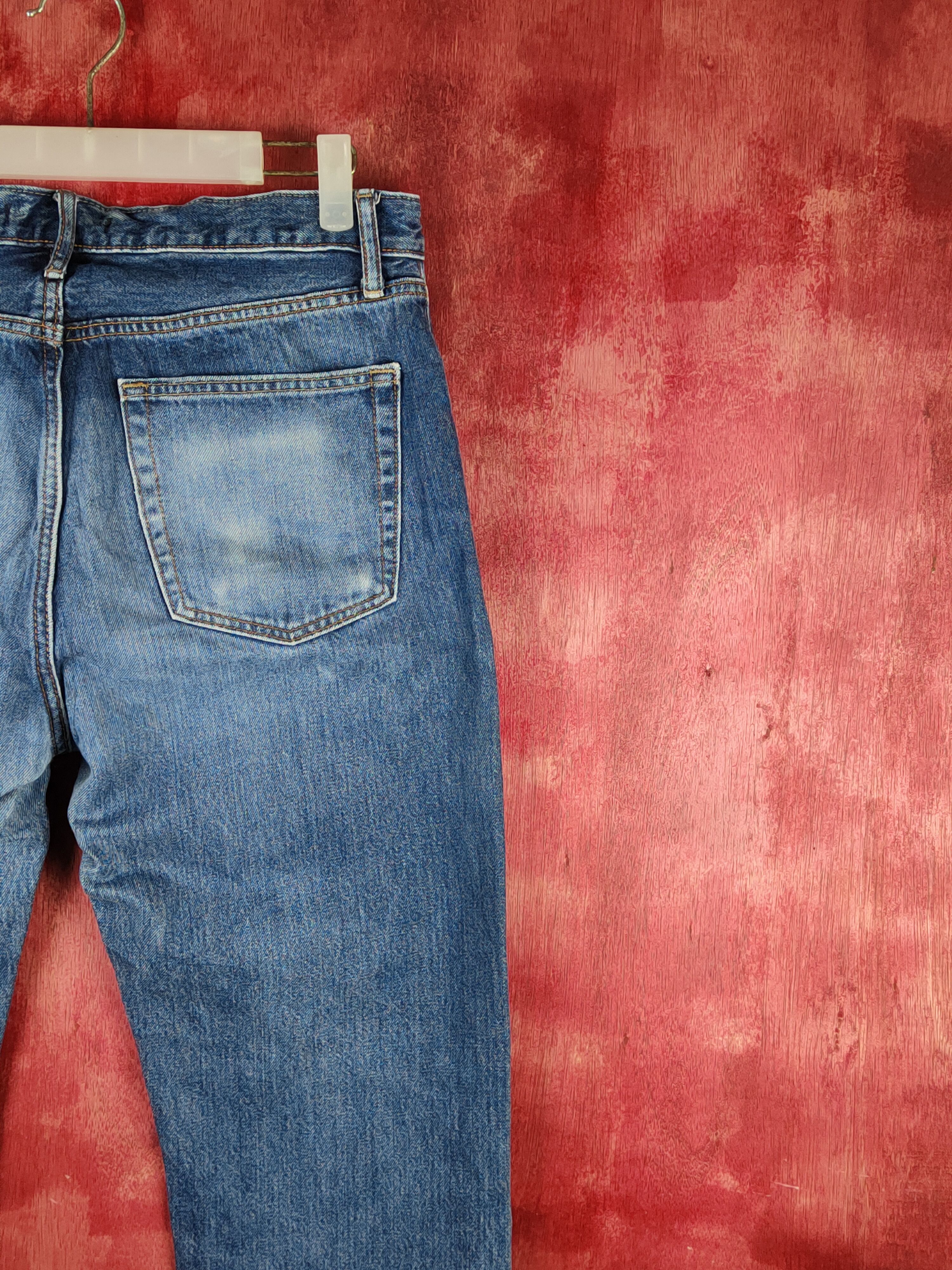 Japanese Brand Uniqlo Blue Faded Distressed Ripped Jeans #S1633 Size US 32 / EU 48 - 10 Thumbnail