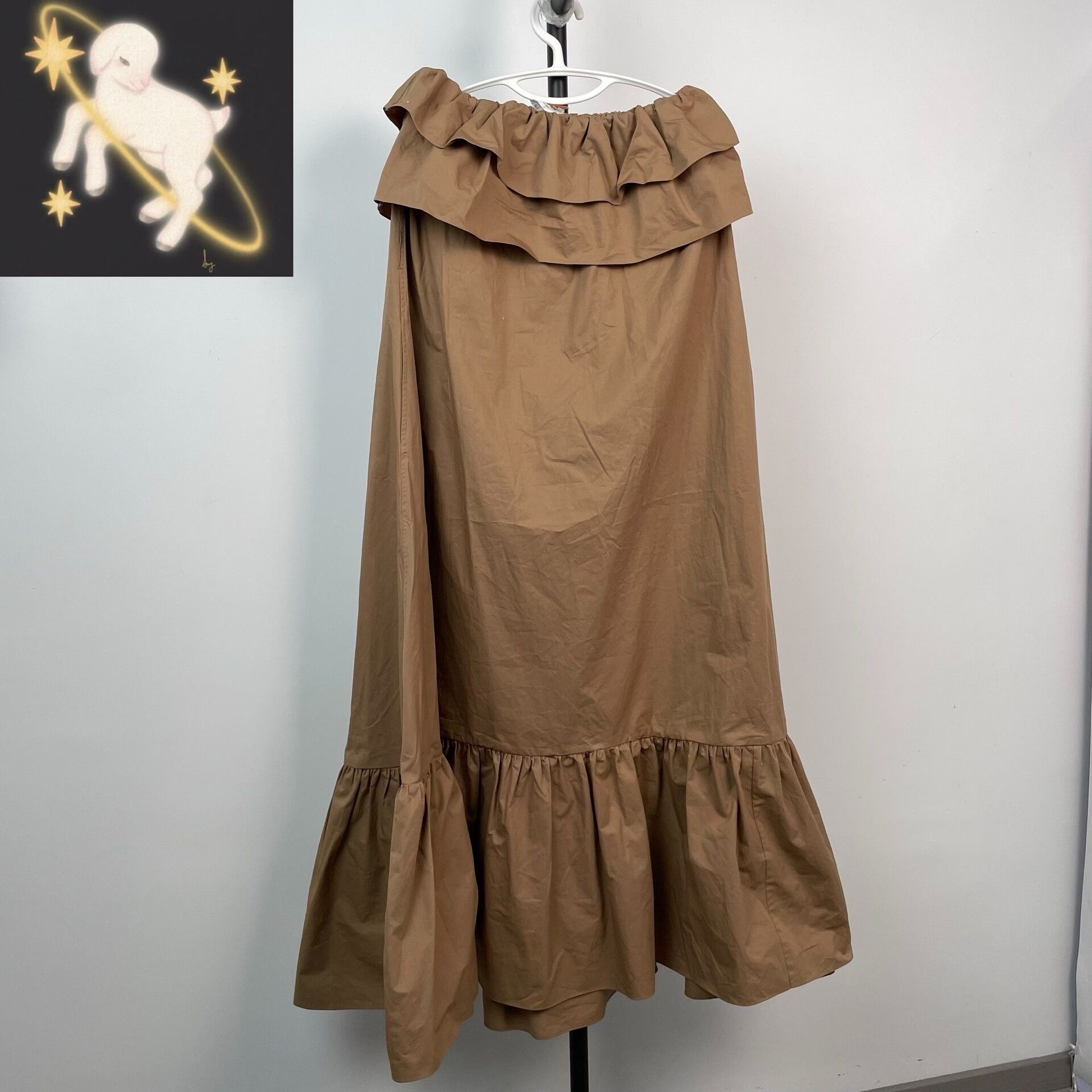 Yves Saint Laurent YSL Beige Ruffle Strapless Cotton Dress Size XS / US 0-2 / IT 36-38 - 1 Thumbnail