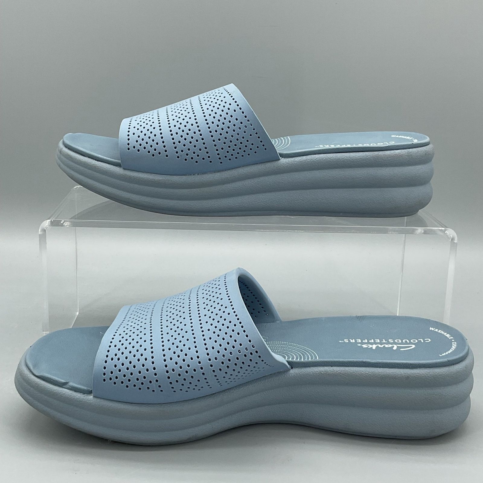 Clarks Clarks Women’s Drift Twist Wedge Sandals Blue Size 6.5M Size US 6.5 / IT 36.5 - 2 Thumbnail