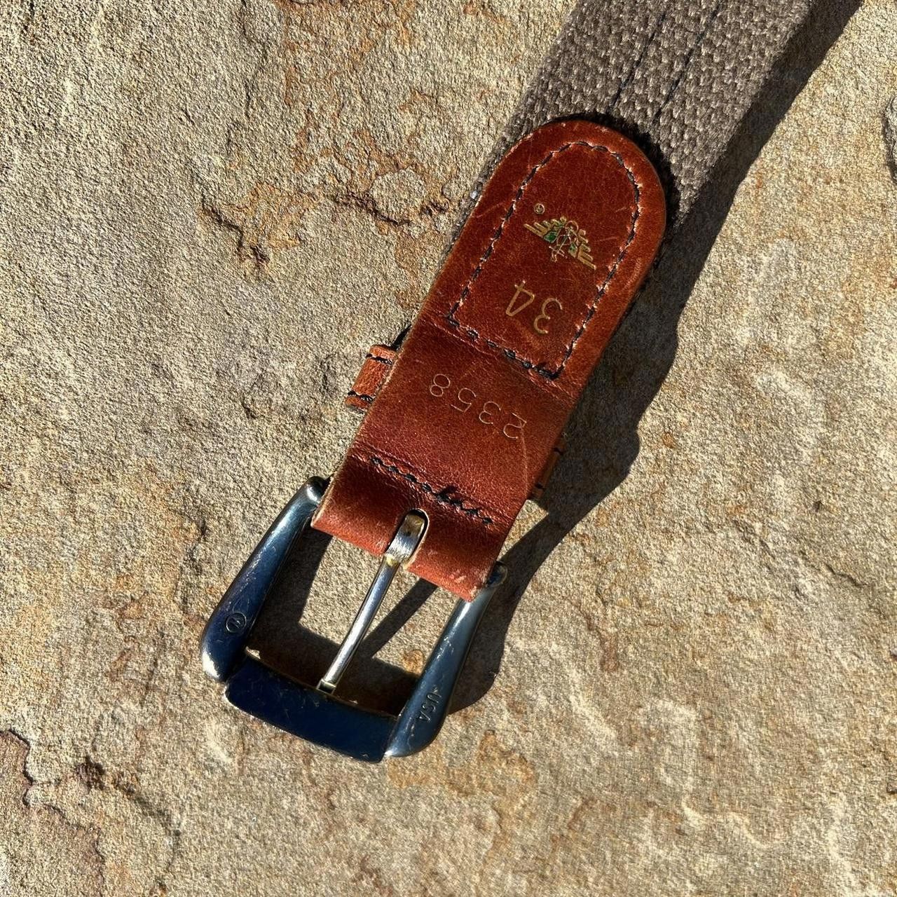 Dockers Y2K Canvas and Leather Brown Belt Made in USA Size ONE SIZE - 3 Thumbnail