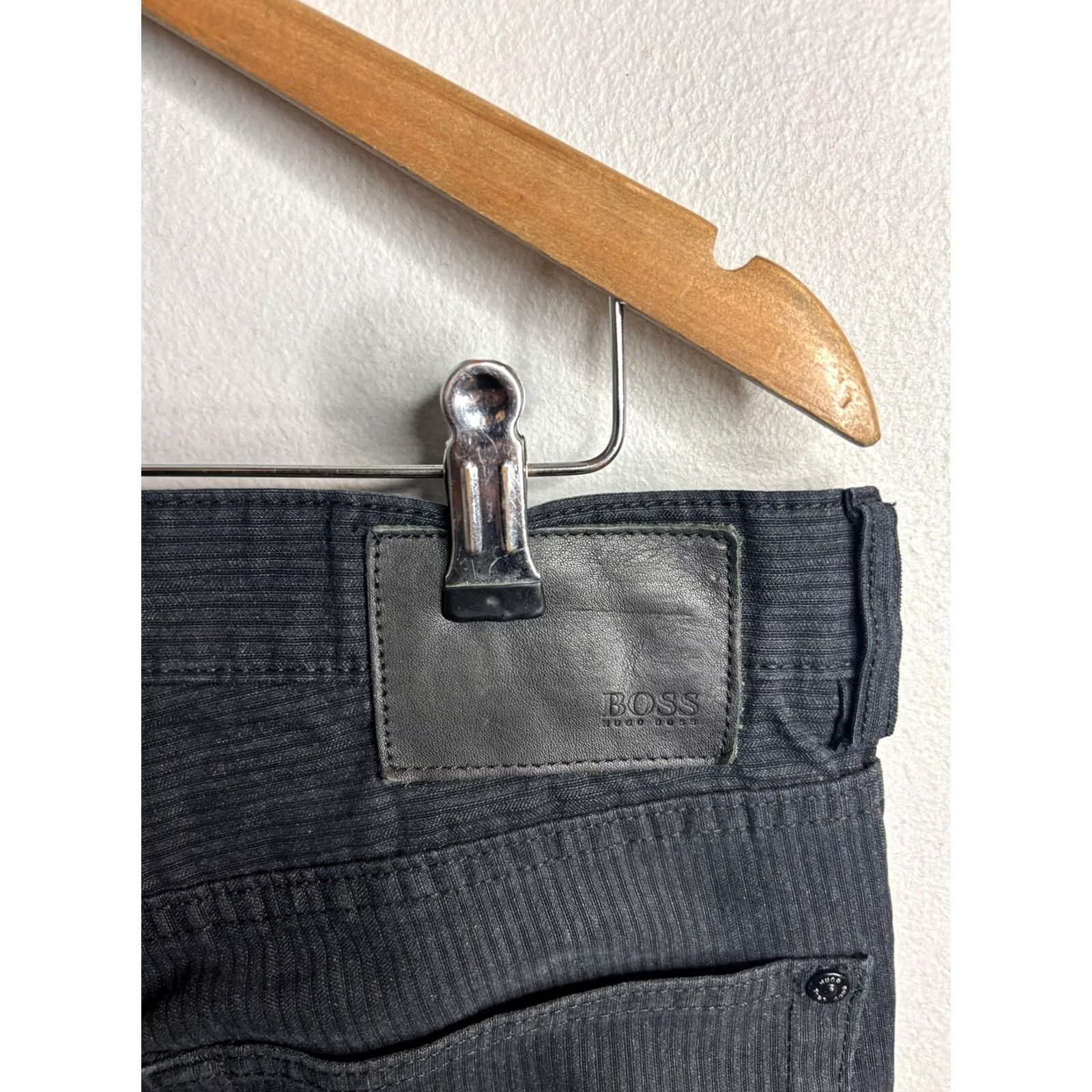 Hugo Boss BOSS Hugo Boss Mens 30x34 Gray Corduroy Chino Pants Kansas-10 5 Pocket Straight Size US 30 / EU 46 - 3 Thumbnail
