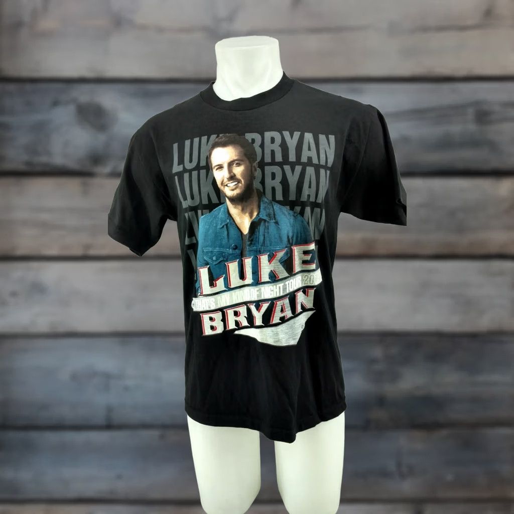 Vintage Luke Bryan That's My Kind of Night Tour 2014 Black T-Shirt M Men's Graphic Tee 100% Cotton Size M Short Sleeve Crew Neck Size US M / EU 48-50 / 2 - 1 Thumbnail