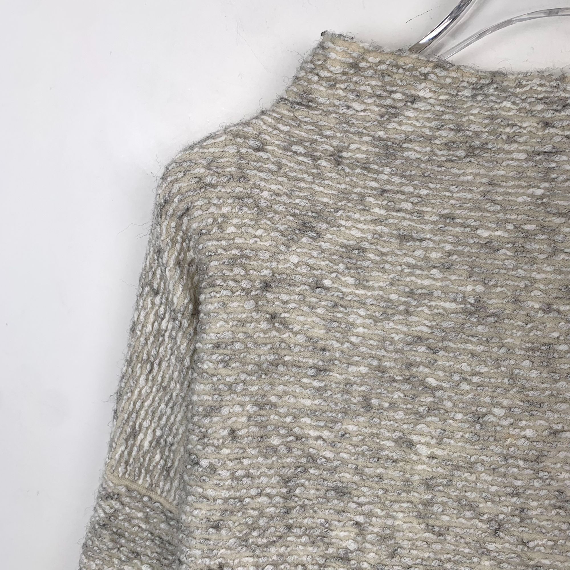 Max Mara H9337 Max Mara Womens Grey Wool-Blend Textured Knit Sweater Size M / US 6-8 / IT 42-44 - 3 Thumbnail