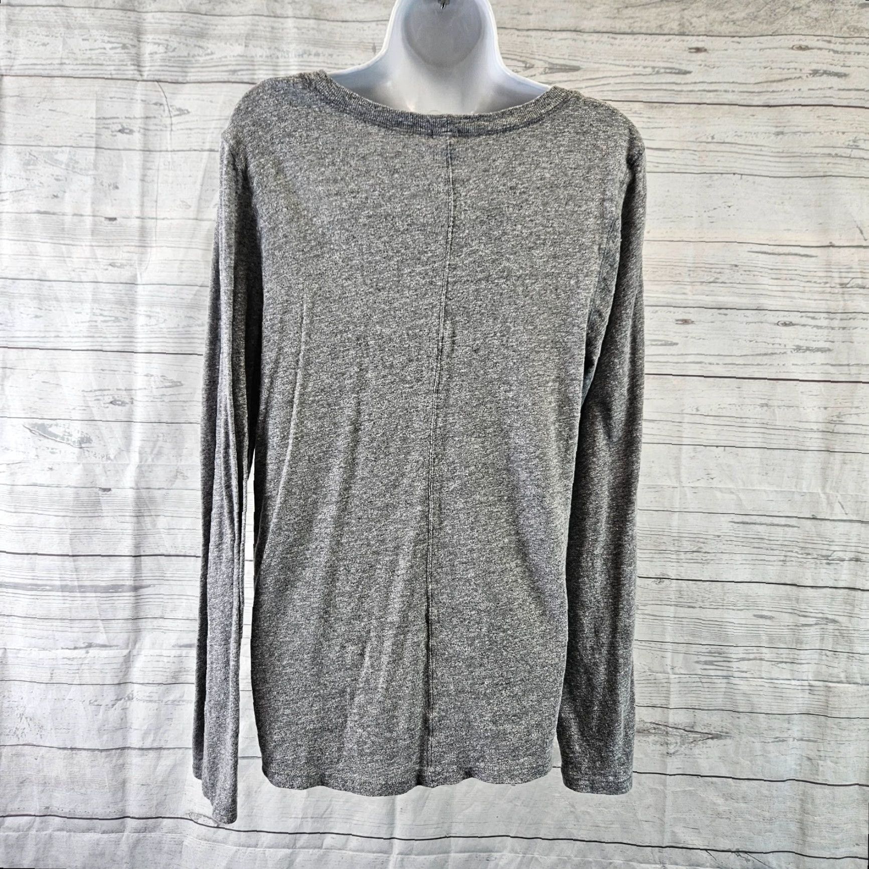 MONROW Monrow Womens Blouse Shirt XL Gray Long Sleeve Polyester Blend Pullover Solid Modern Basic Womens Size XL / US 12-14 / IT 48-50 - 4 Thumbnail