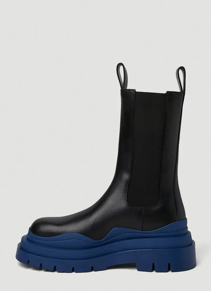 Bottega Veneta o1bcso1str0924 Tire Chelsea Boots in Black/Blue Size US 8 / IT 38 - 3 Thumbnail