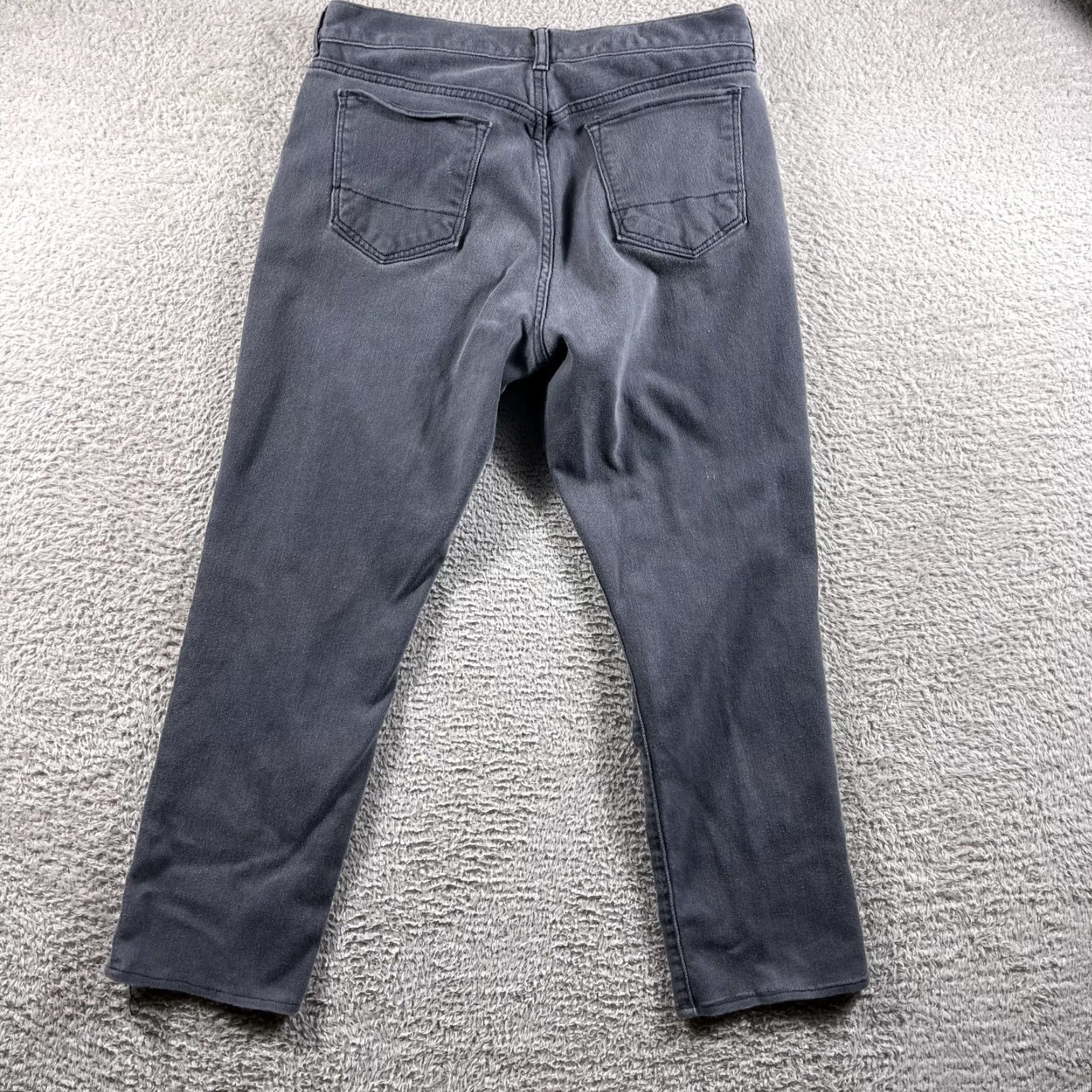 Banana Republic Banana Republic Traveler Jeans Mens 35x27 Gray Slim Denim Stretch Straight Hemmed Size US 35 - 2 Thumbnail