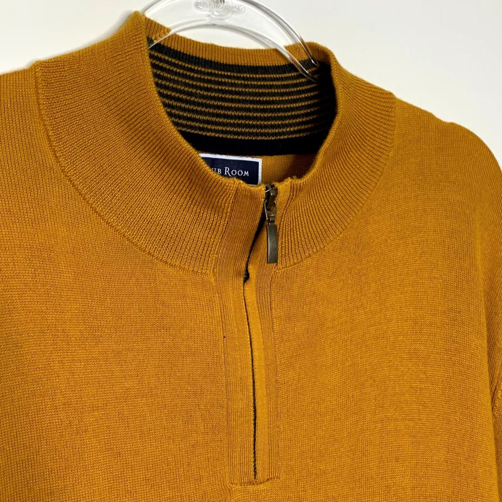 Club Room VINTAGE Club Room Sweater Pullover Mens Size XXL Merino Wool Blend Half Zip Long Sleeve Rust/Mustard Size US XXL / EU 58 / 5 - 6 Thumbnail