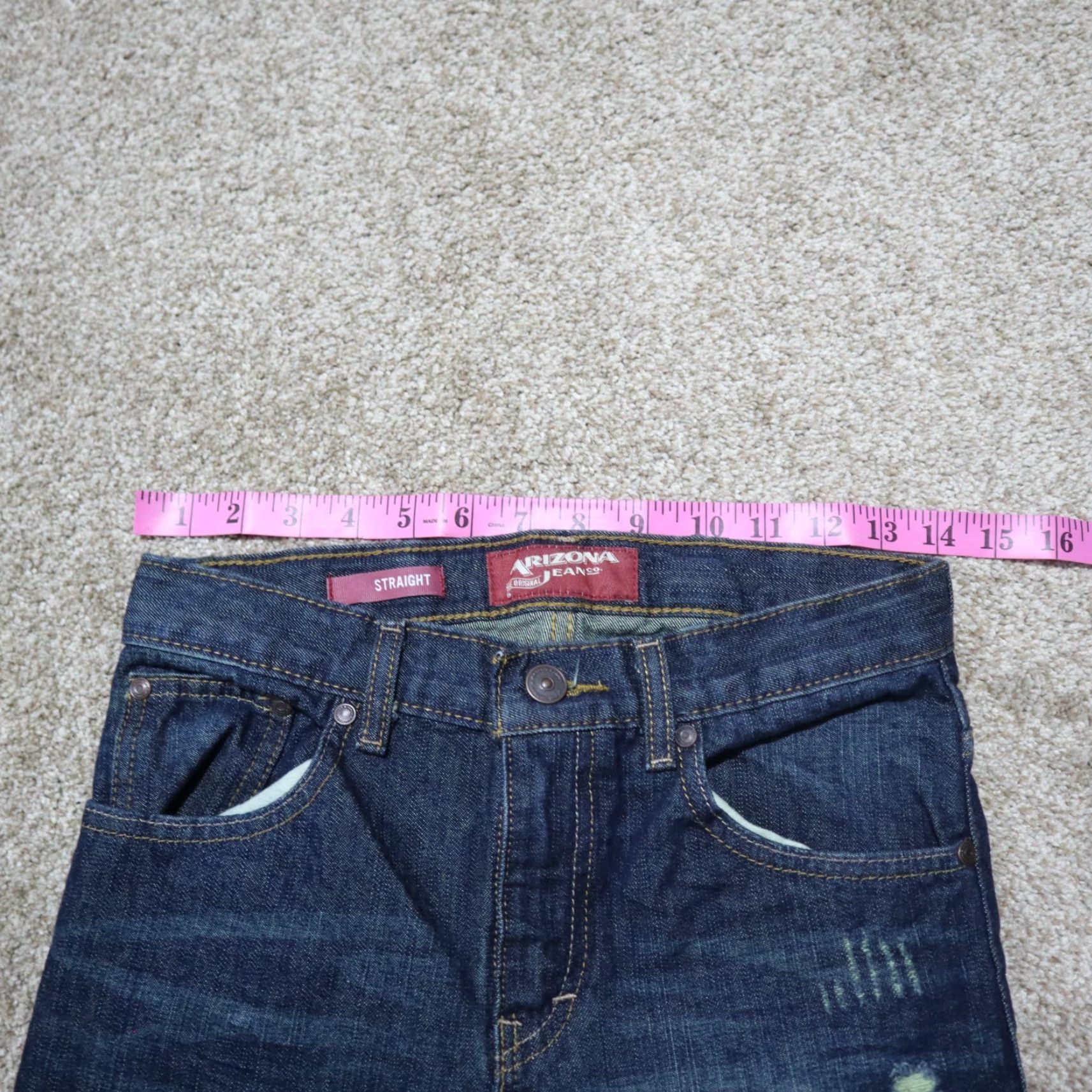 Vintage VINTAGE ARIZONA JEAN CO. Jeans Denim Blue Women's Size 16 5-Pocket Design Slim Straight Leg Jeans Advanced Flex 360 Size 38" / US 16 / IT 52 - 2 Thumbnail