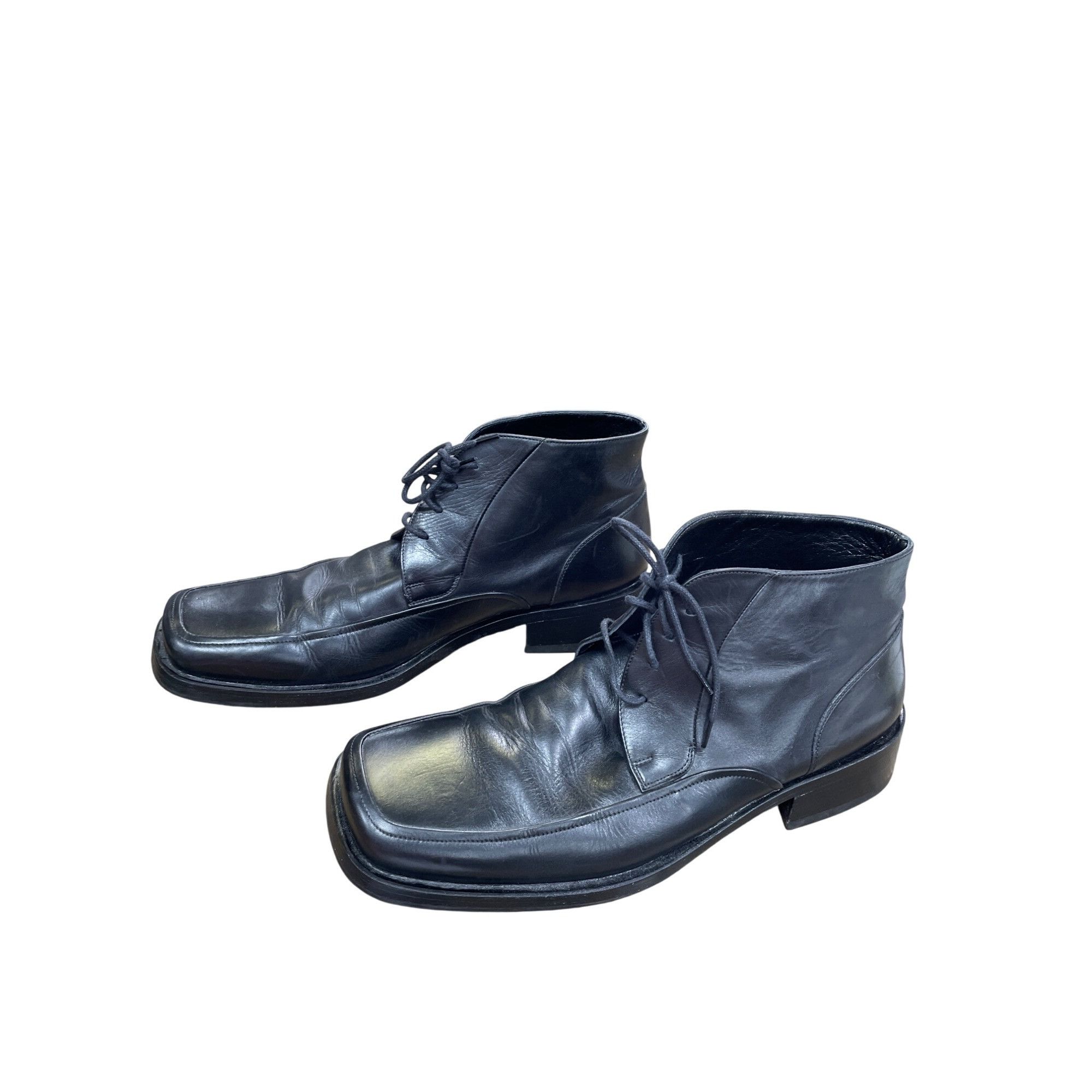 Pierre Cardin Pierre Cardin Mens Black Leather Ankle Chukka Boots Size 12 Size US 12 / EU 45 - 3 Thumbnail