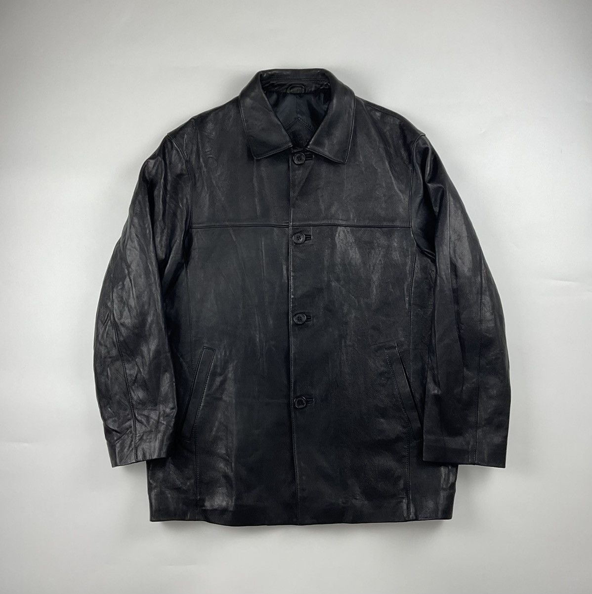 Balenciaga Vintage Balenciaga Leather Jacket Size US XL / EU 56 / 4 - 1 Thumbnail