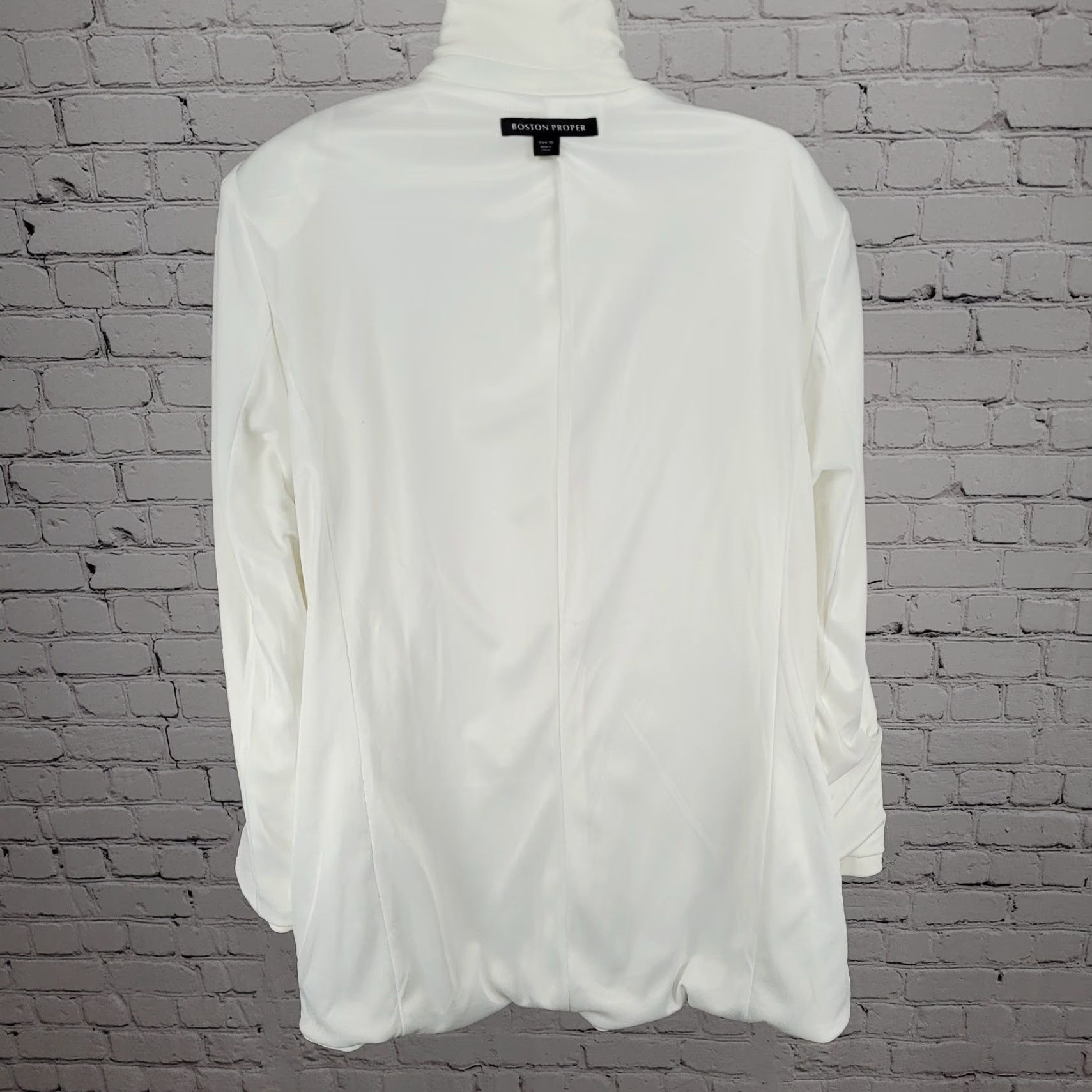 Boston Proper Boston Proper Blazer Women 18 White Notch One-Button Stretch Lined Pant Suit Size XXL / US 16-18 / IT 52-54 - 7 Thumbnail
