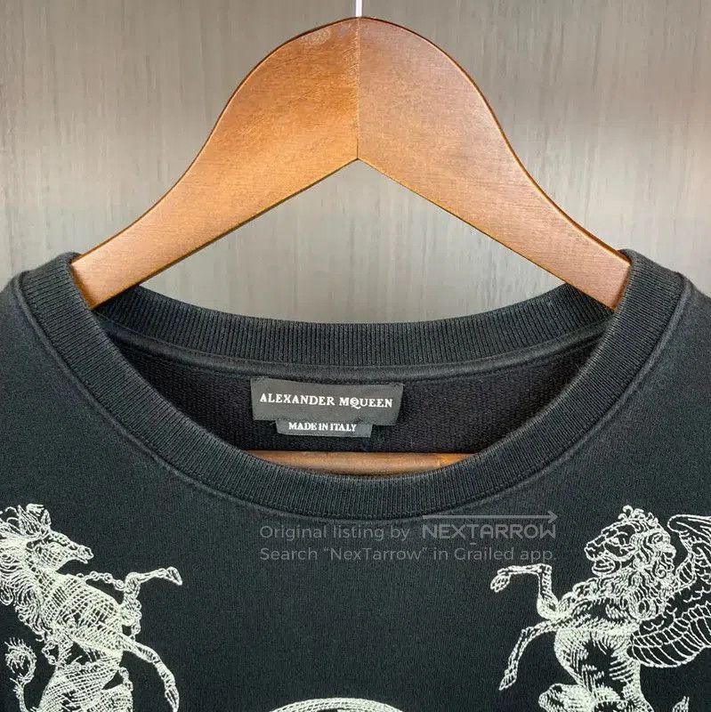 Alexander McQueen Alexander McQueen Black Cotton Graphic Sweatshirt . Size US L / EU 52-54 / 3 - 7 Thumbnail