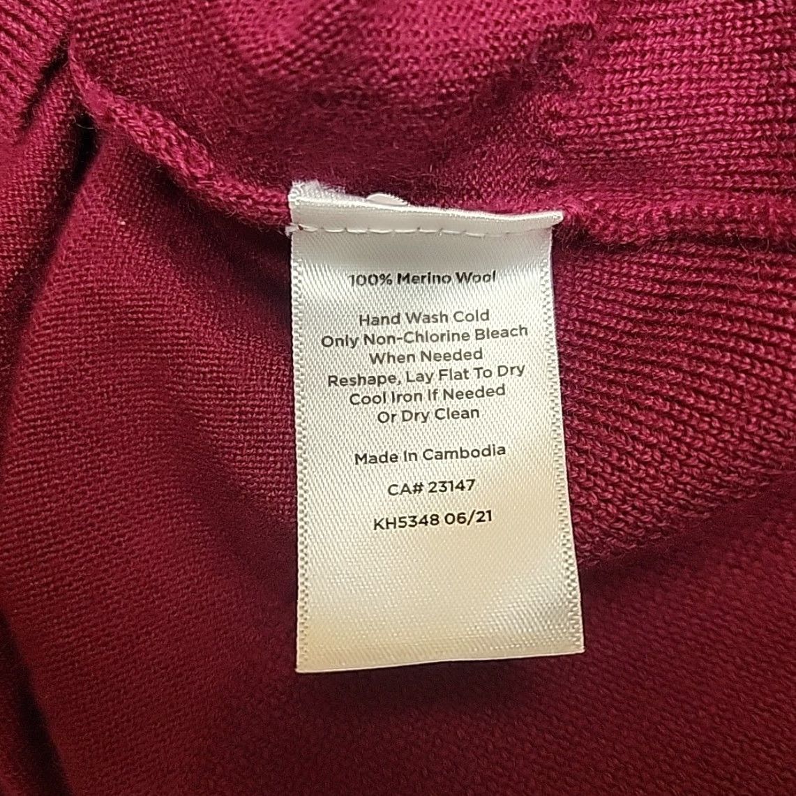 Talbots Talbots Sweater Womens Medium Purple 100% Merino Wool Crew Neck Pullover Knit Ribbed Solid Casual Womens Size M / US 6-8 / IT 42-44 - 4 Thumbnail