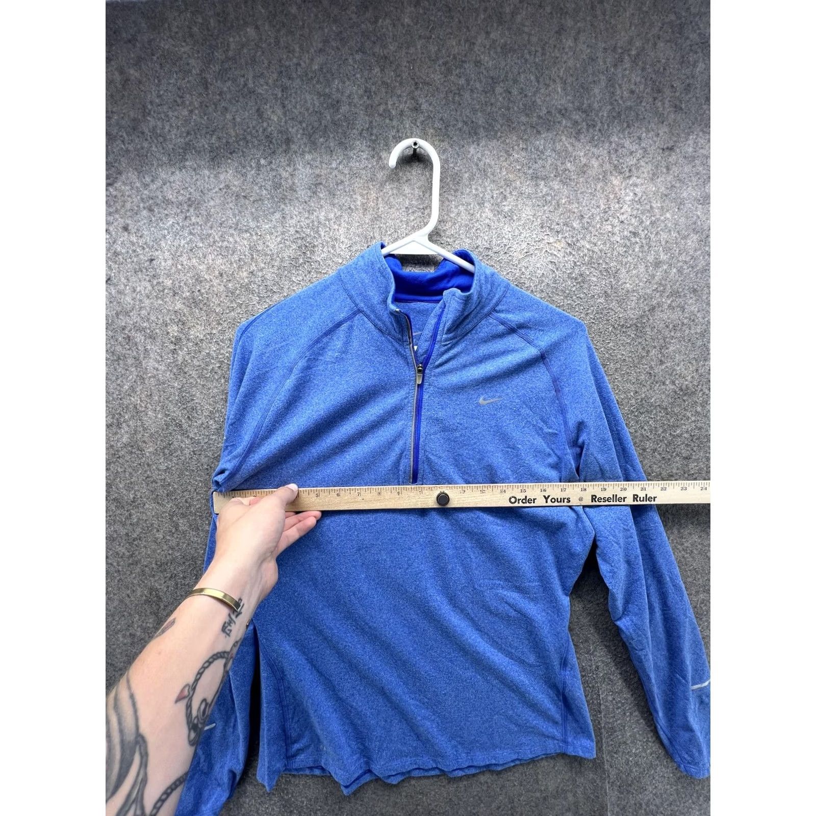 Nike Nike Dri-FIT Pullover Mens Large Blue 1/4 Zip Long Sleeve Running Shirt Top Size US L / EU 52-54 / 3 - 3 Thumbnail