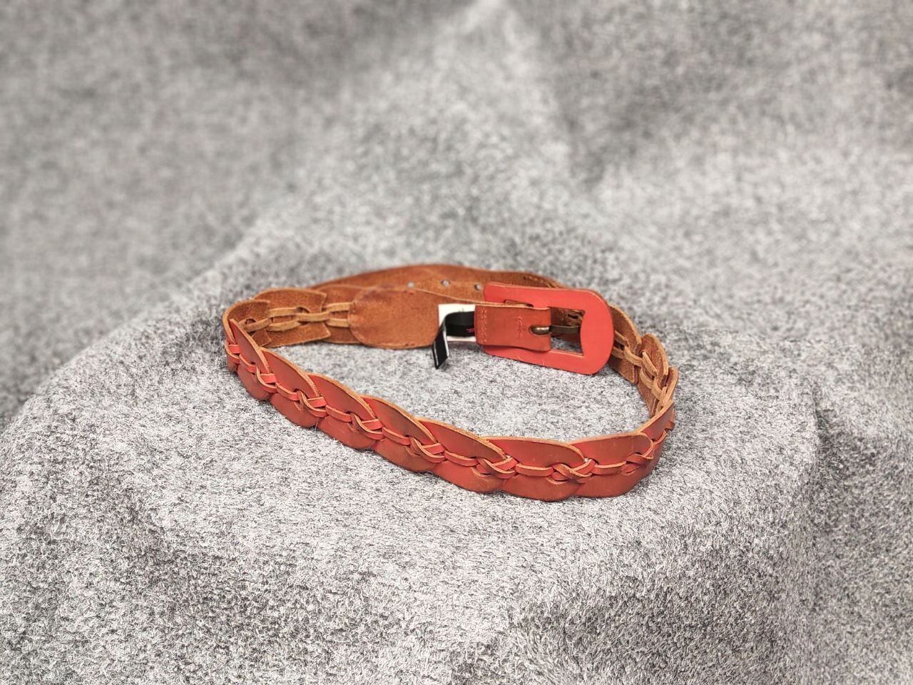 Diesel Vintage Diesel Brown Leather Braided Orange belt Y2K Style Size ONE SIZE - 5 Thumbnail