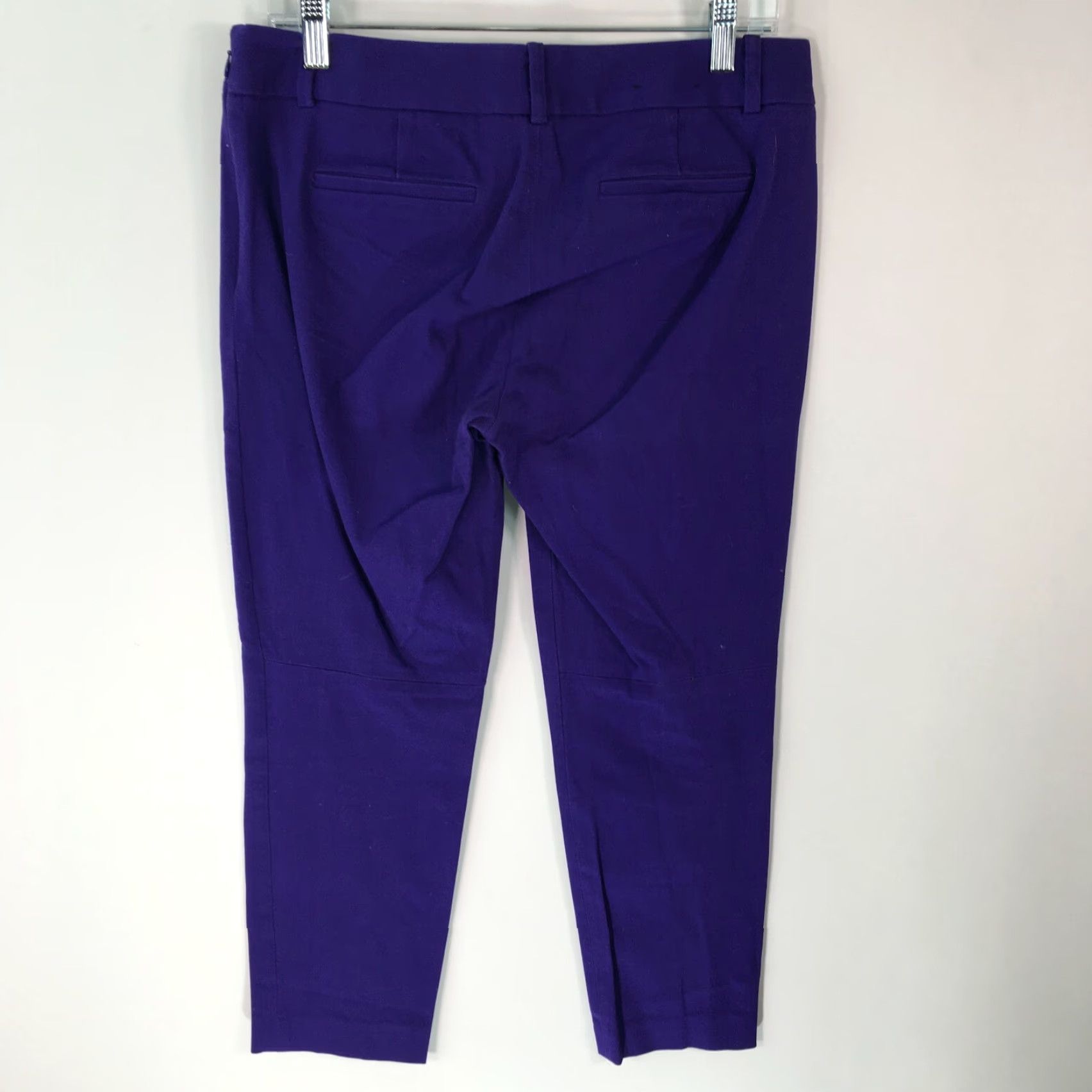 J.Crew Vintage J.Crew Womens Casual Straight Pants 8 Blue Cotton Spandex Mid Rise Flat Front Slim Fit Size 32" / US 10 / IT 46 - 4 Thumbnail
