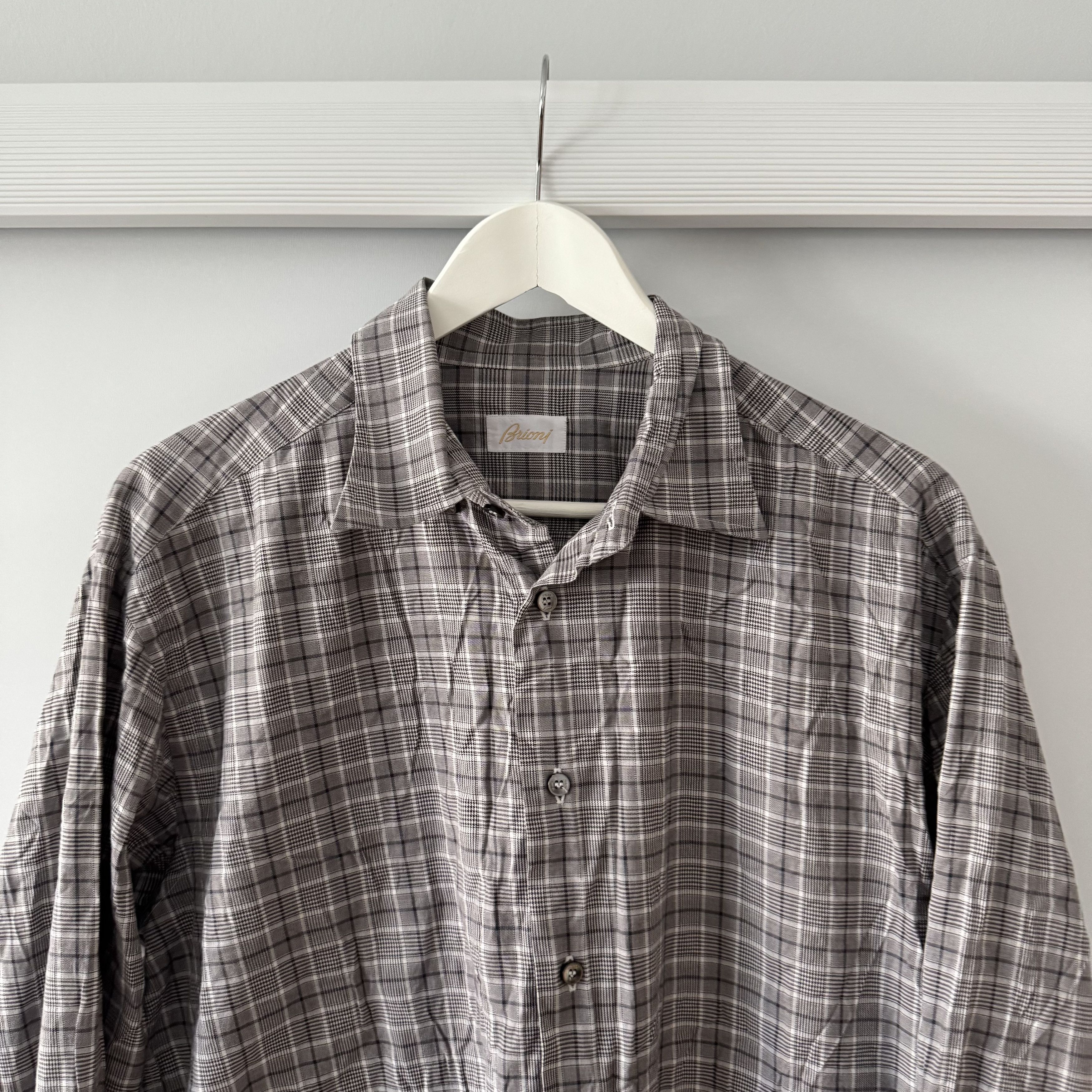 Brioni Men's Brioni Check Casual Button Shirt Size XL Size US XL / EU 56 / 4 - 4 Thumbnail