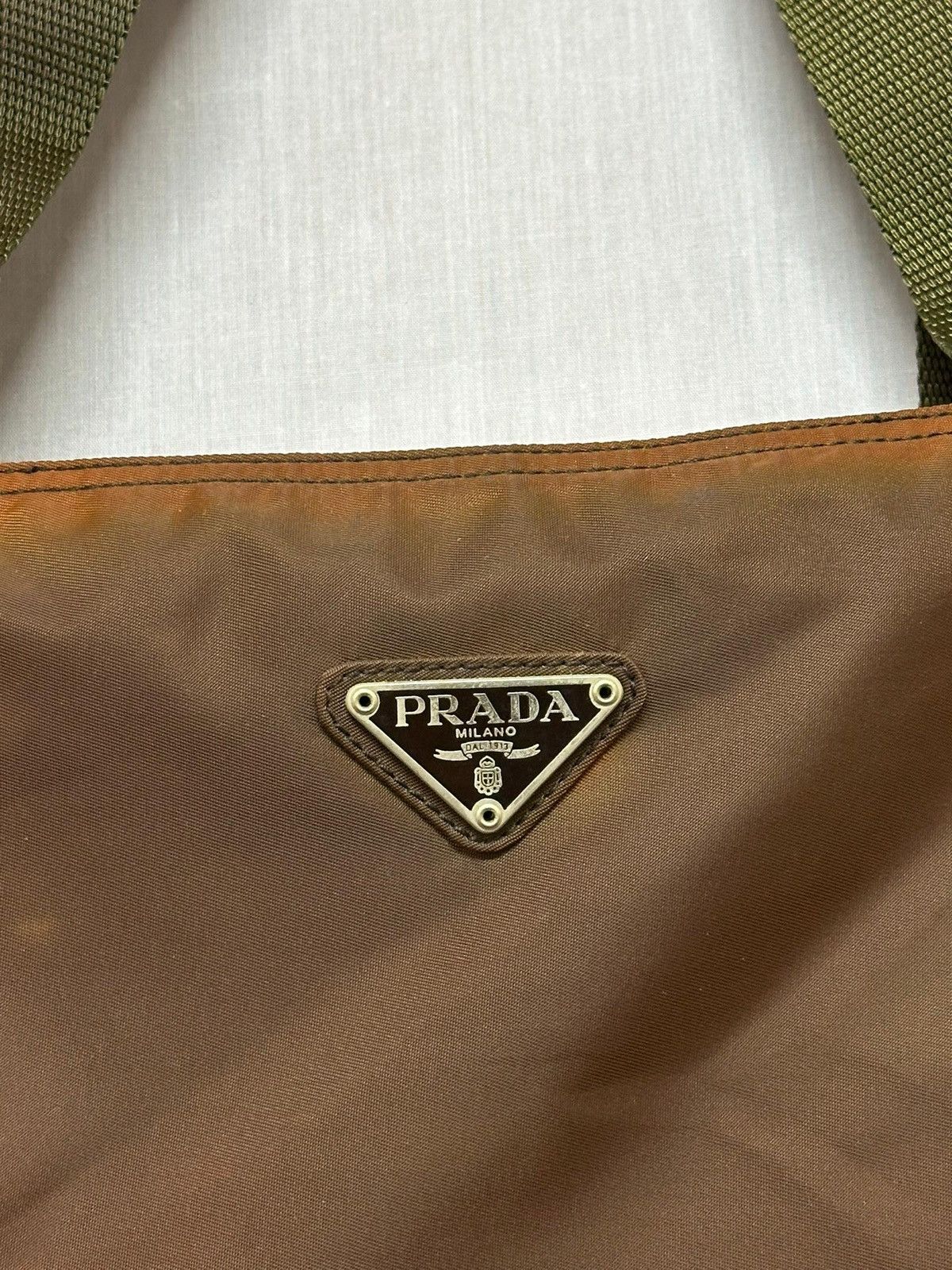 Prada vintage Prada Tessuto Nylon khaki green shoulder Size ONE SIZE - 4 Thumbnail