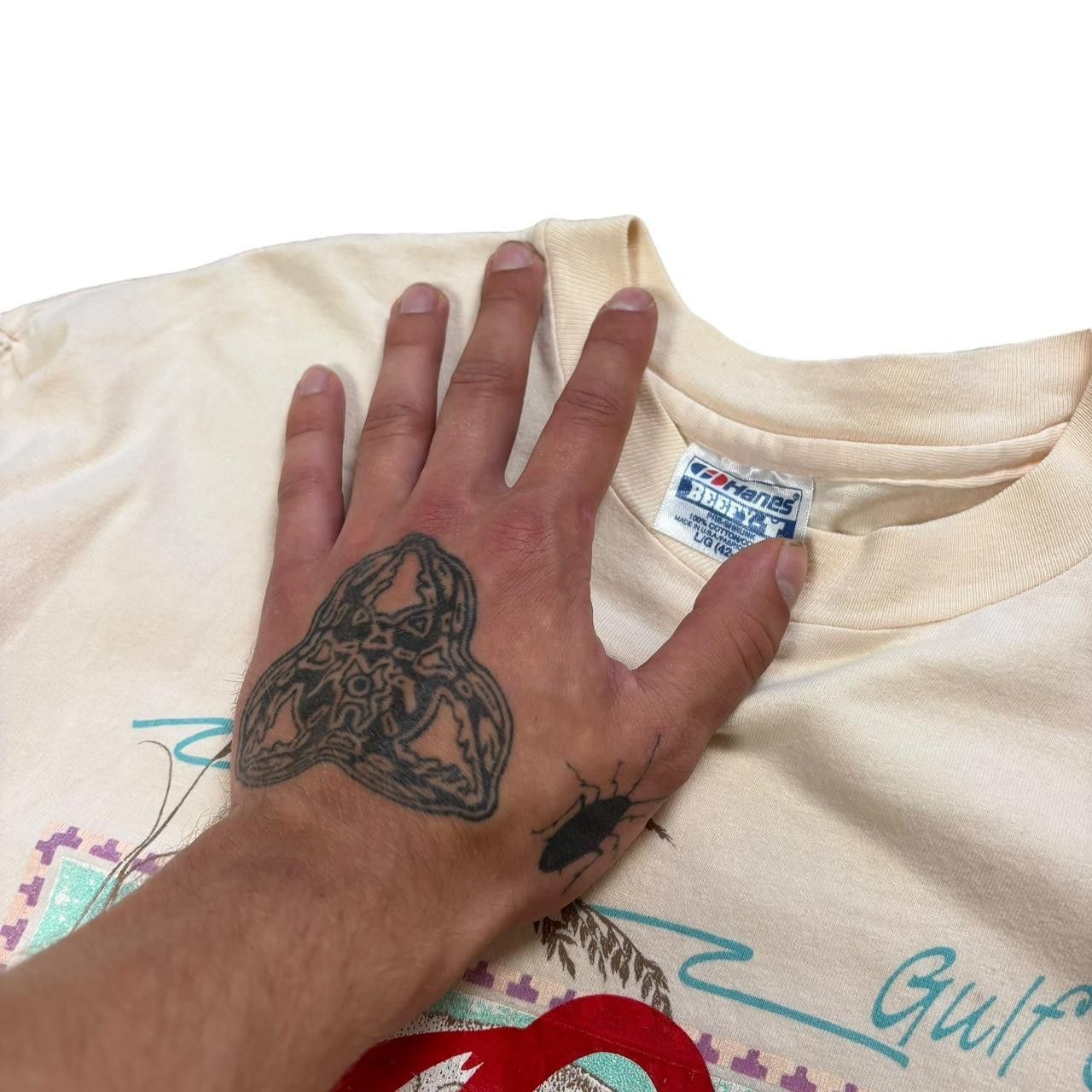 Hanes Hanes Beefy T-Shirt with Roach’s Revived Custom Print Size US L / EU 52-54 / 3 - 3 Thumbnail