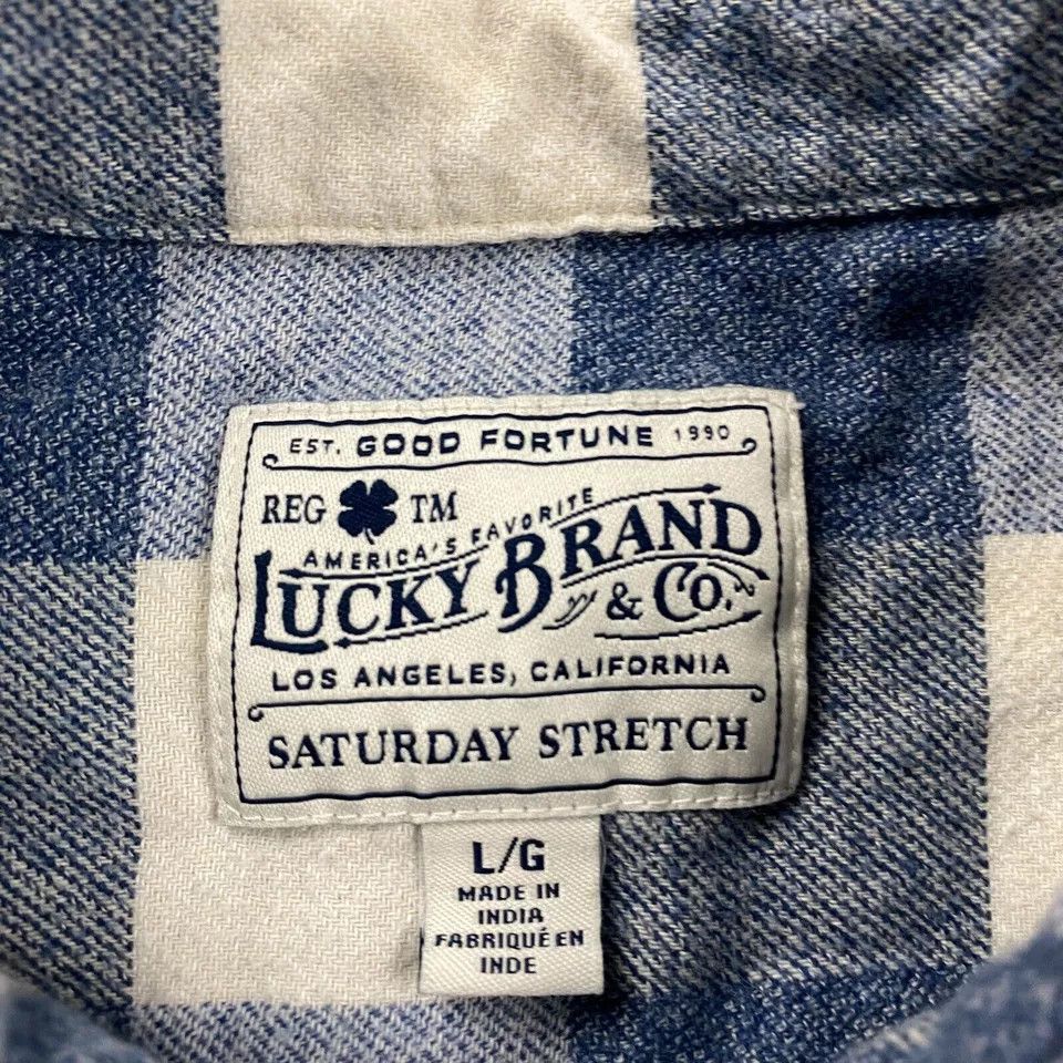 Lucky Brand Lucky Brand Flannel Shirt Mens Large Check Saturday Stretch Size US L / EU 52-54 / 3 - 2 Thumbnail