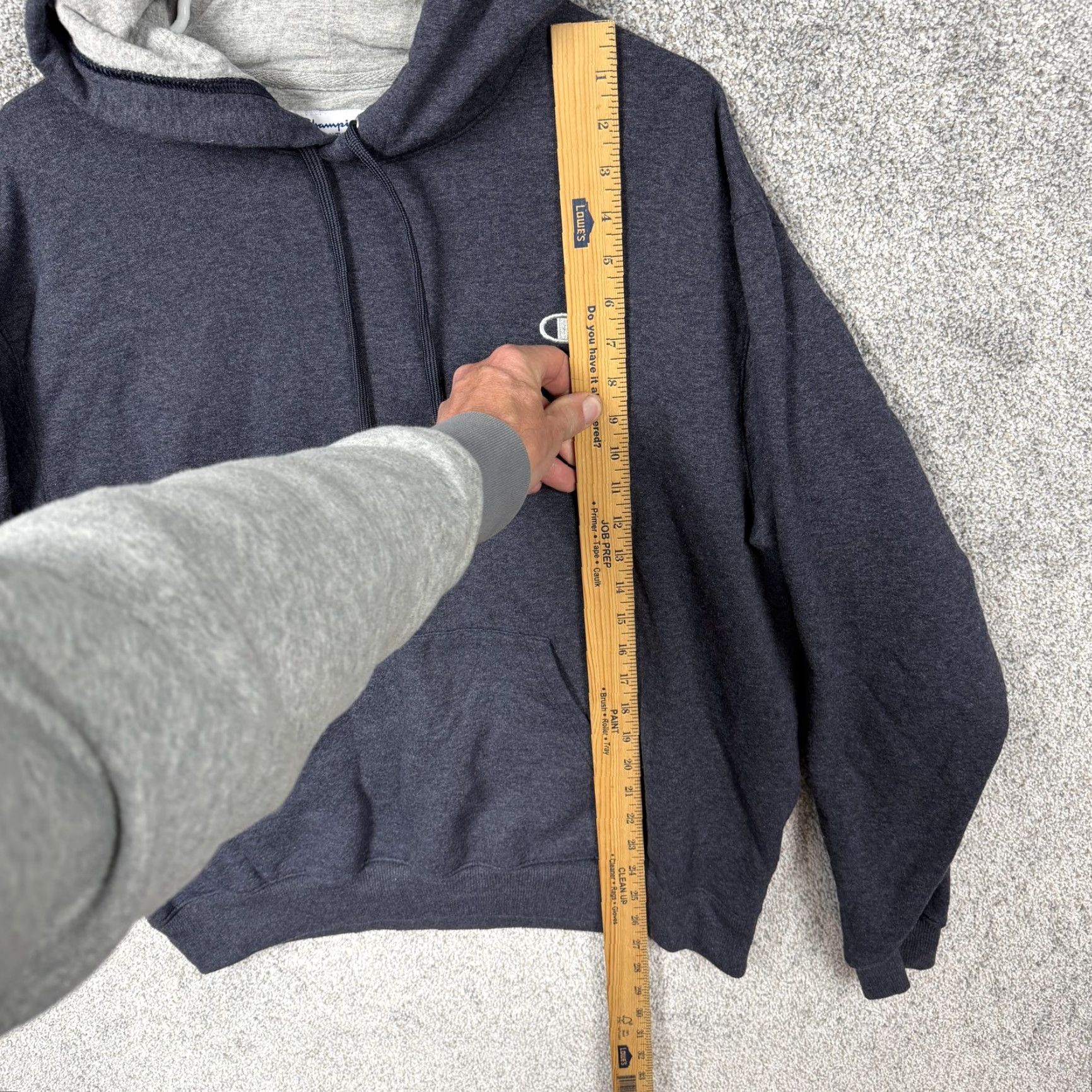 Champion Champion Hoodie Mens Large Blue Gray Fleece Pullover Kangaroo Pocket Size US L / EU 52-54 / 3 - 2 Thumbnail